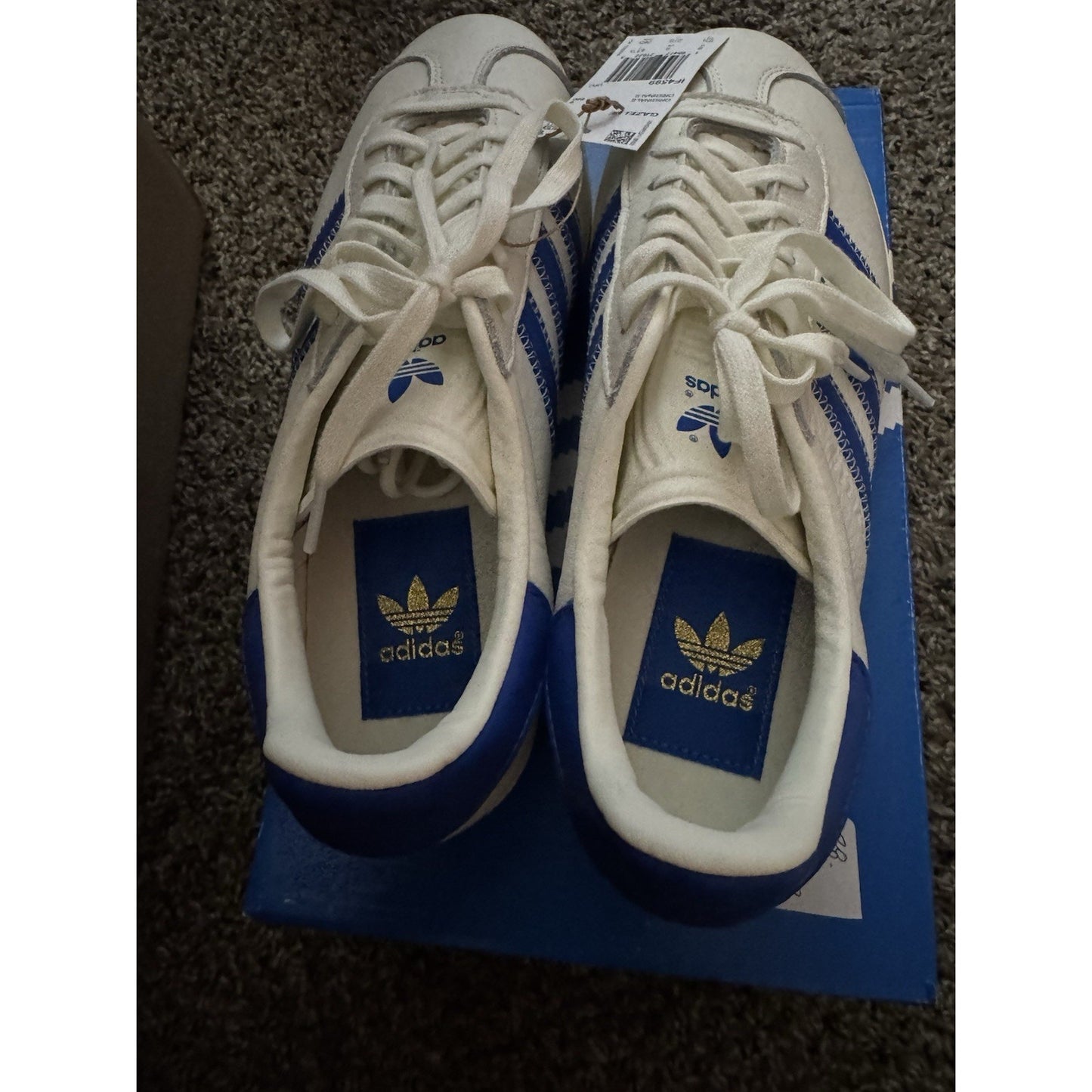 Size 9.5 Adidas Gazelle - Gazelle 'Ivory Bluebird' Shoe Palace Exclusive - IF4599 BS339