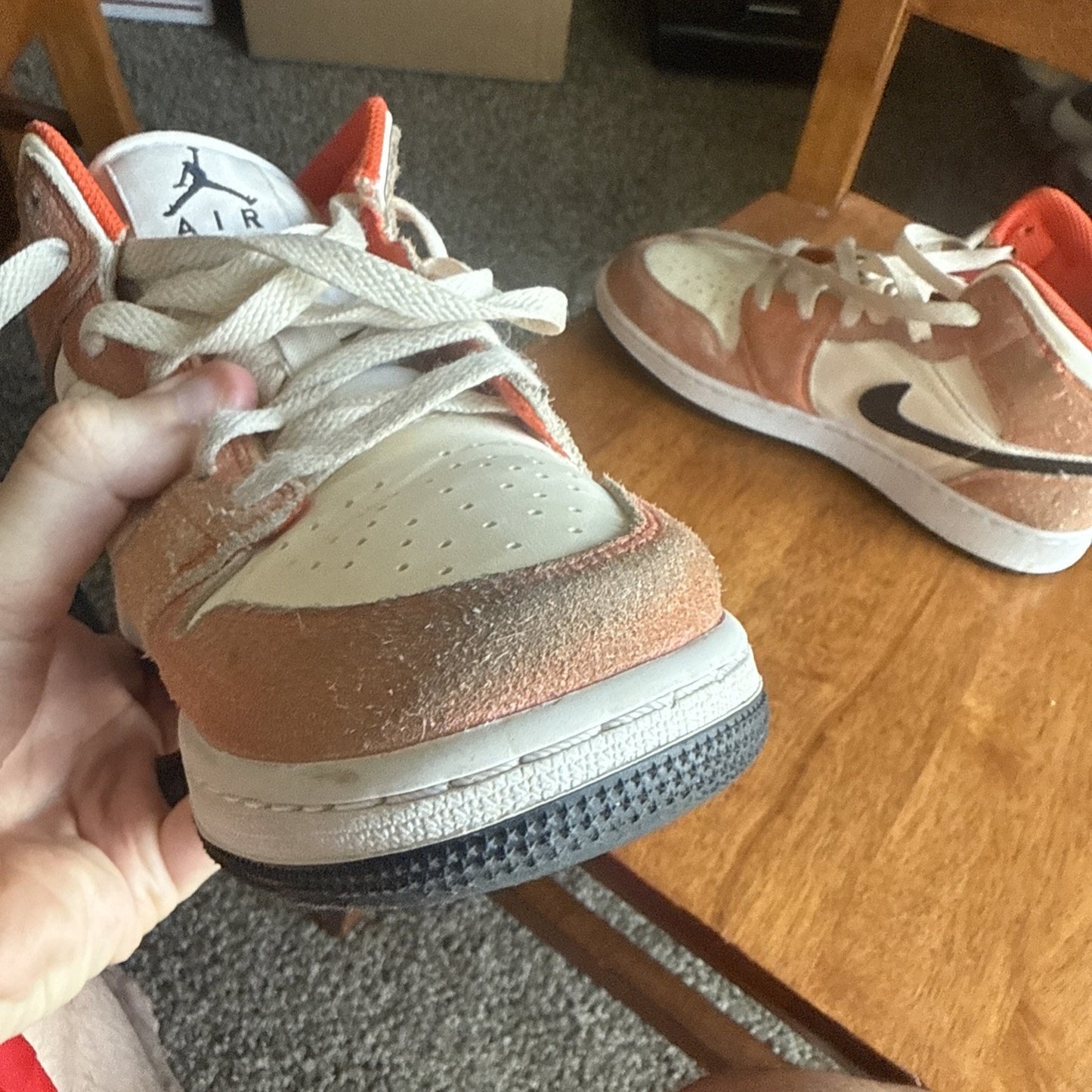 Size 5.5 (GS) - Jordan 1 SE Mid Orange Suede NBS015