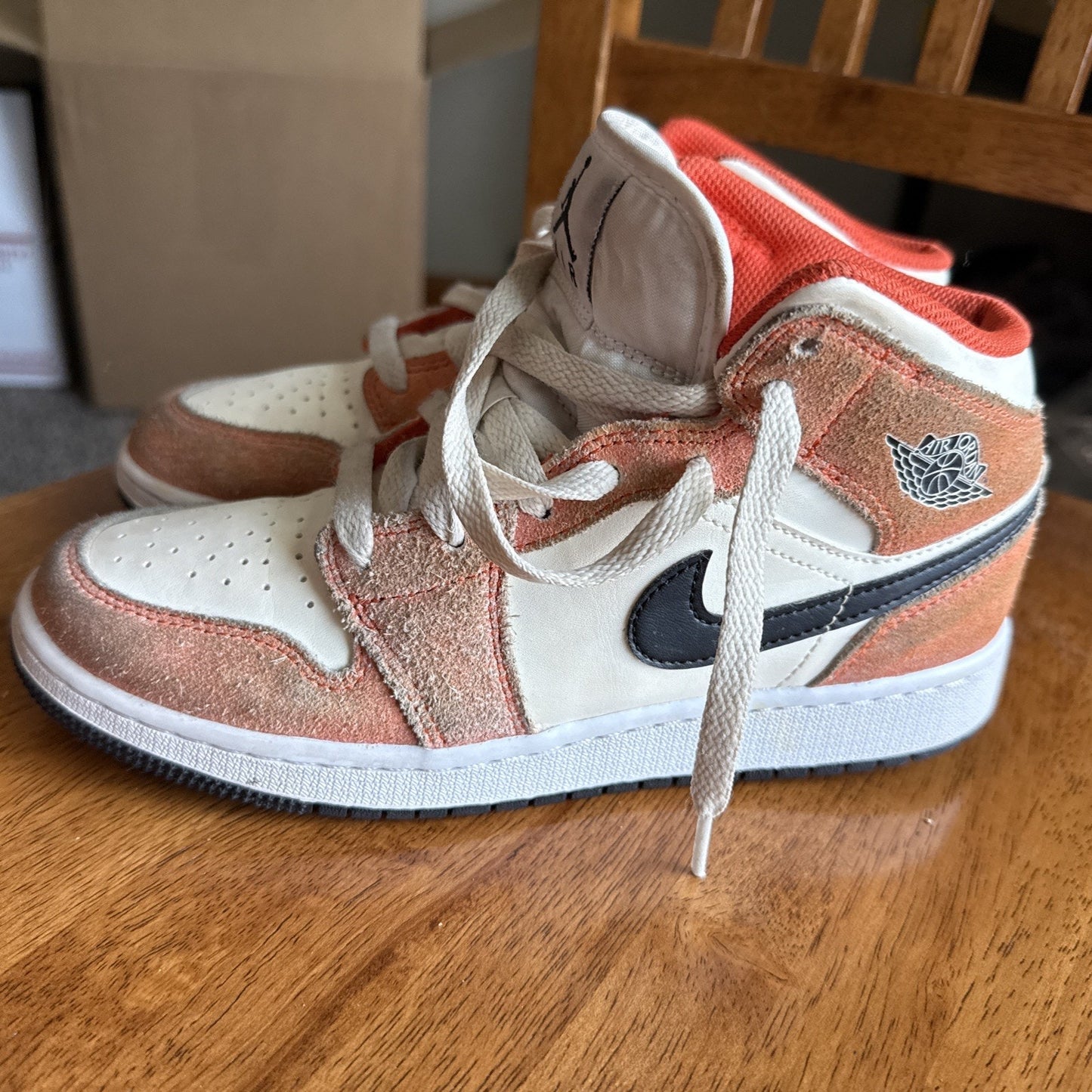 Size 5.5 (GS) - Jordan 1 SE Mid Orange Suede NBS015