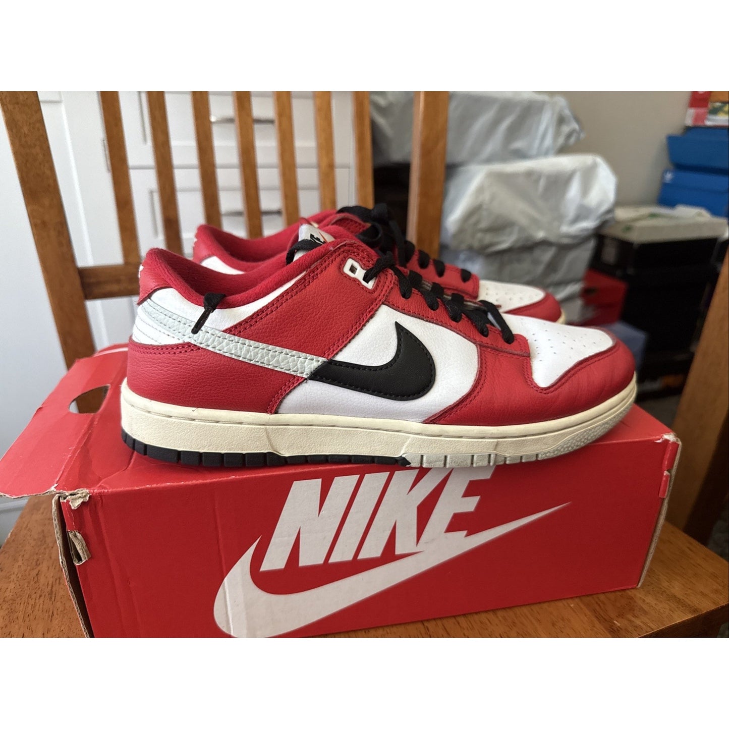 Nike Dunk Low Top Retro Premium Shoes Men's 9 University Red/Black BS184