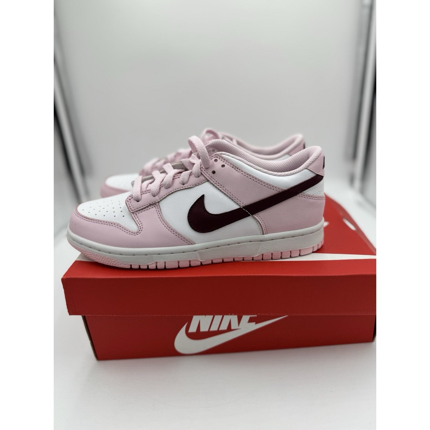 Nike Dunk Low "Pink Foam Red White" Shoes (CW1590-601) Size 7Y bs873