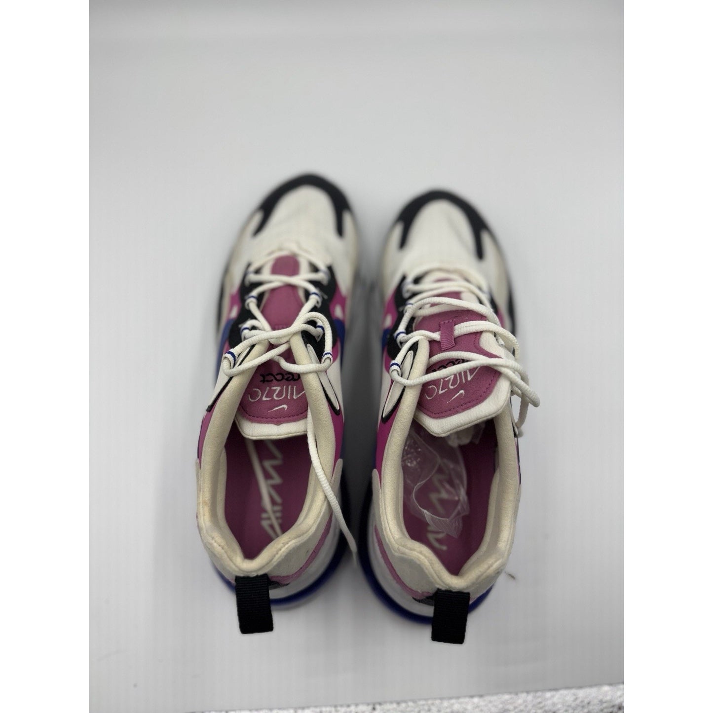 Size 12 - Nike Air Max 270 React White Fuchsia Blue W