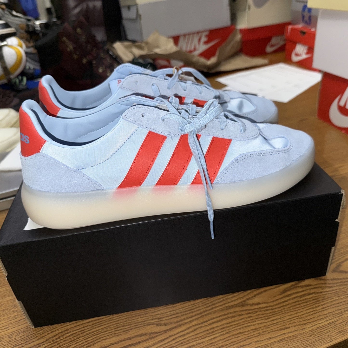 Adidas US 11.5 Mens Blue/Red/White Classic Suede Retro Barreda Decode IH1238 NIB