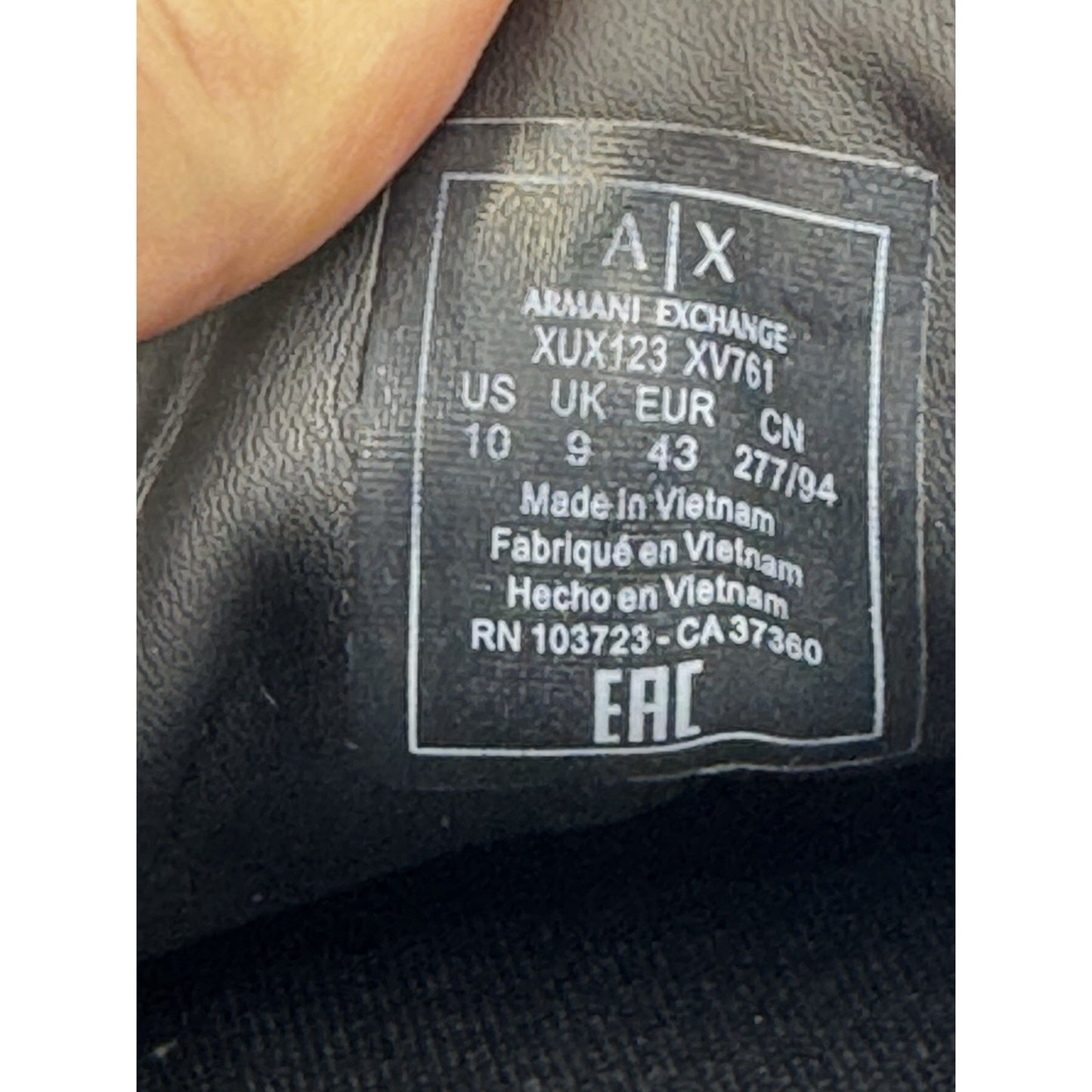 Size US 10 Armani Exchange Shoe XUX123 XV761 BS592