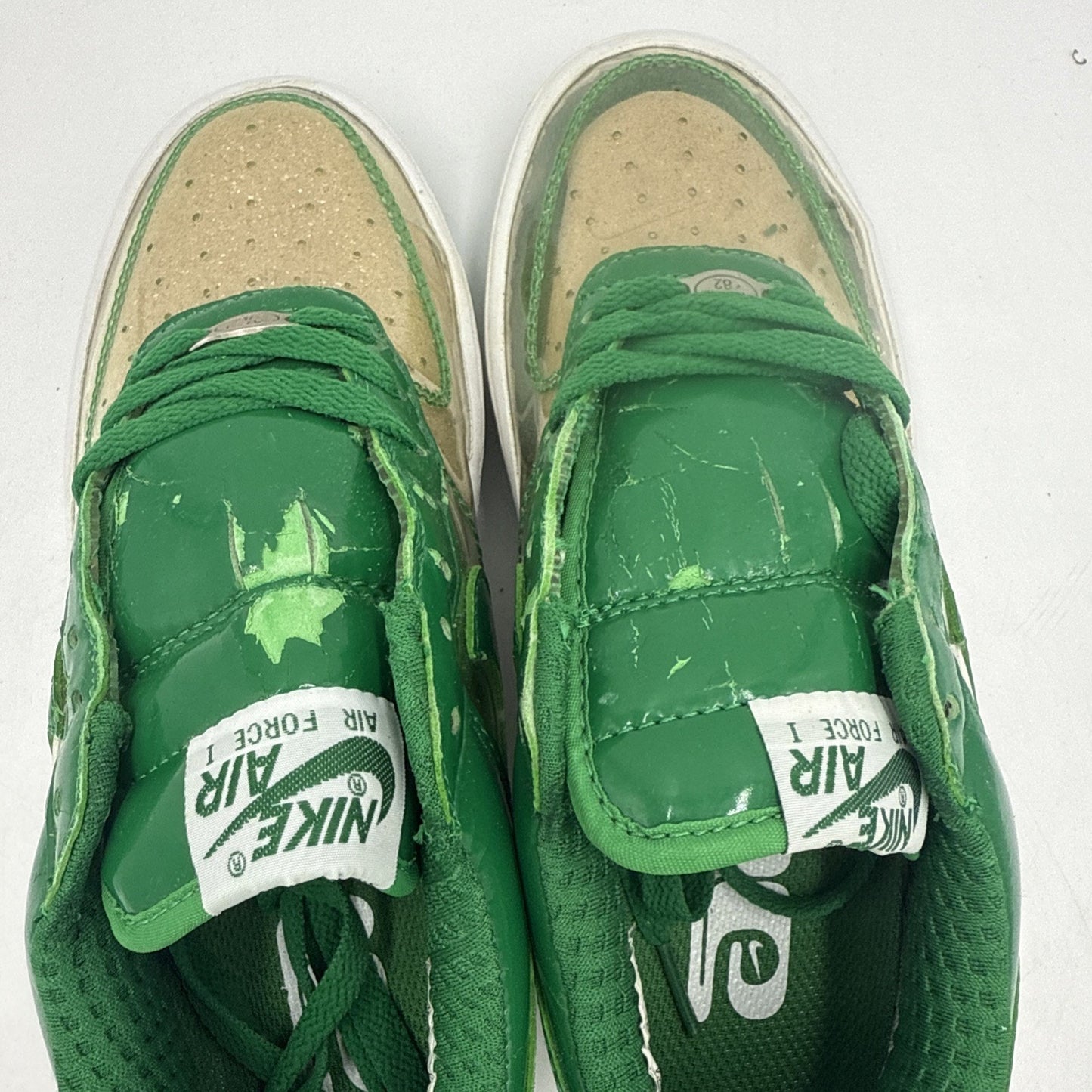 Size 6 Nike Air Force 1 Green And Clear 30635-131 2006 Rare Shoe