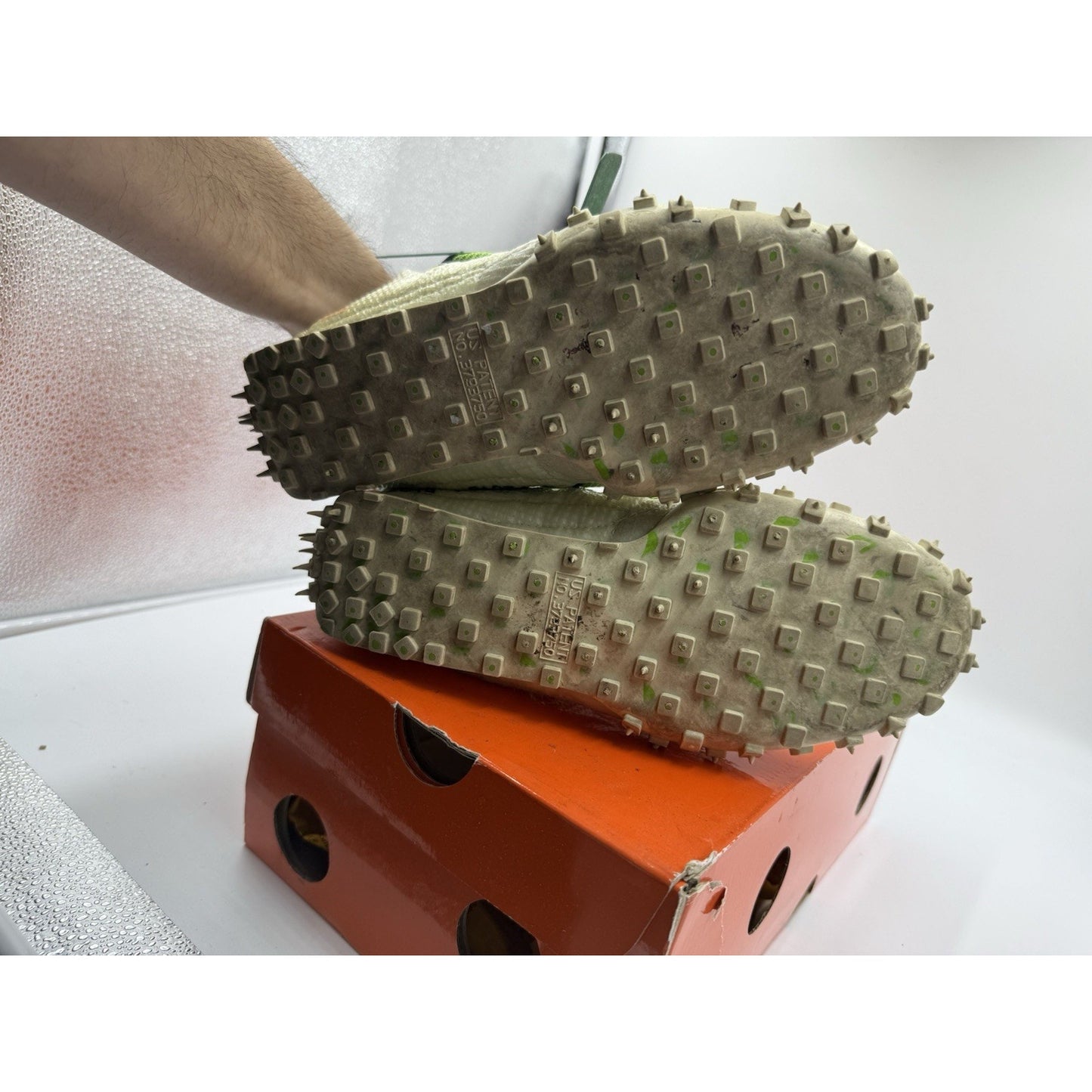 Size 8.5 - Nike Off-White x Waffle Racer Electric Green W