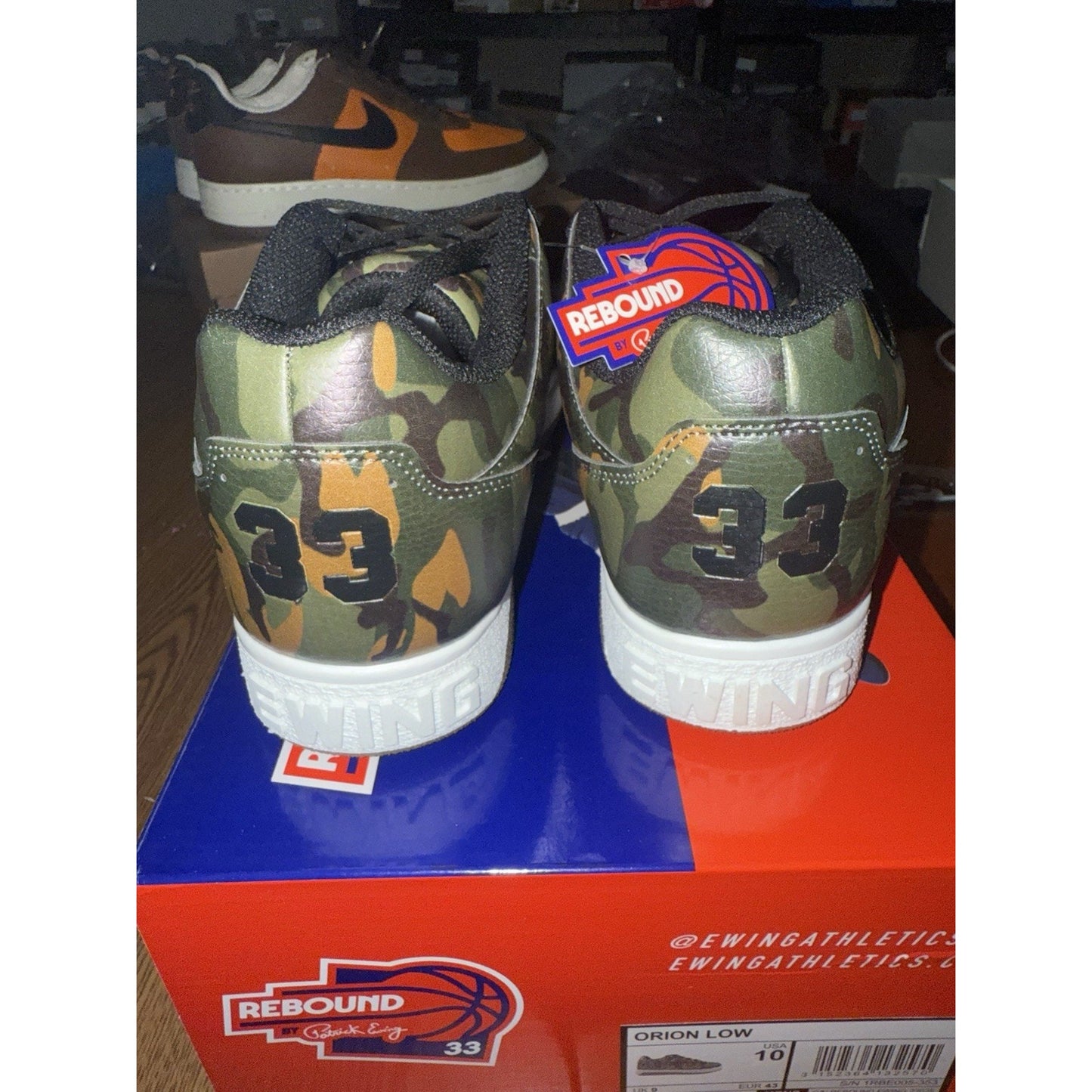 Size 10 Patrick Ewing Orion Low Camo Shoes BS383