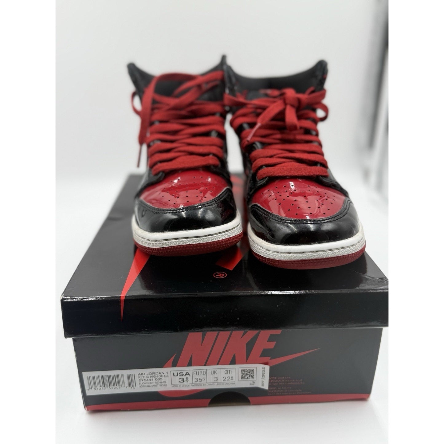 Size 5.5 (GS) - Jordan 1 Retro OG High Patent Bred BS601