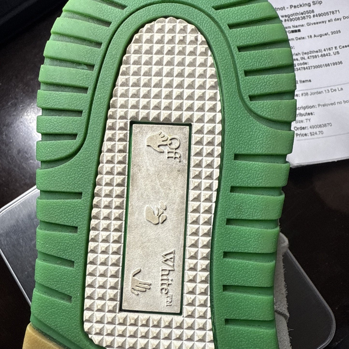 Size 43 EU US 10 Off-White Grey and Green Arrow Skate Sneakers