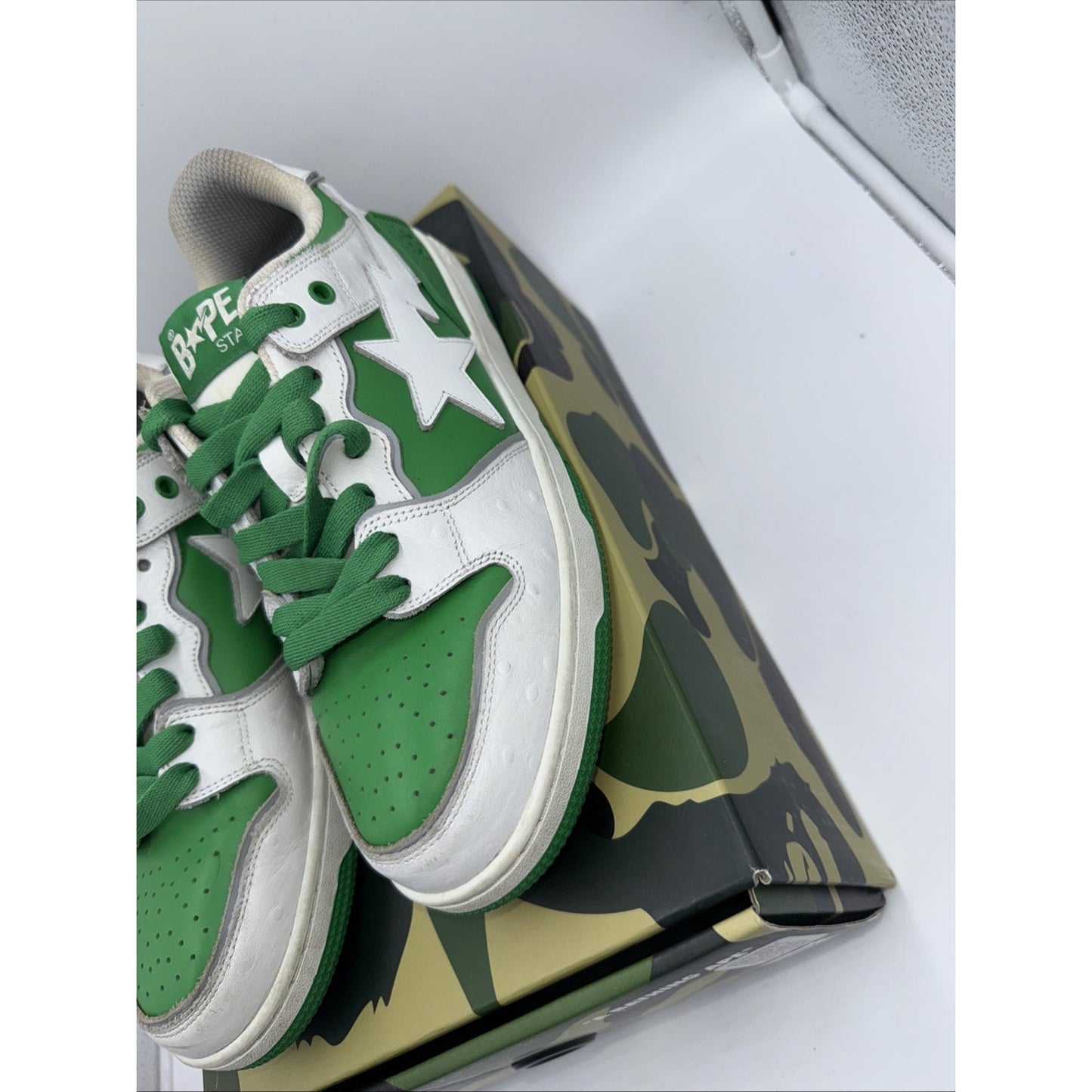 Size 10 - A Bathing Ape Sk8 Sta #1 Faux Ostrich Leather Pack - Green