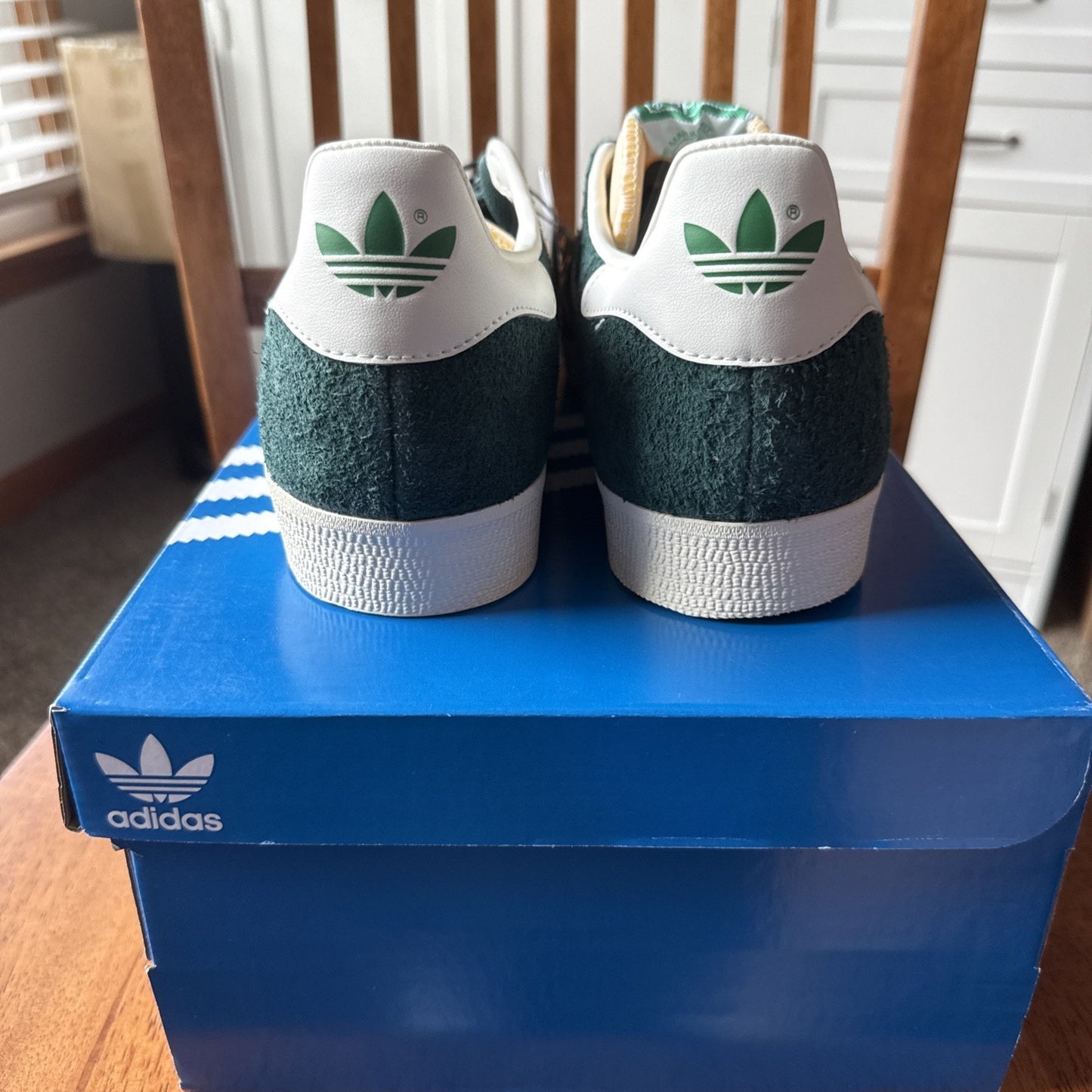 Adidas Originals Gazelle Mineral Green White Suede Mens Size 12 BS015