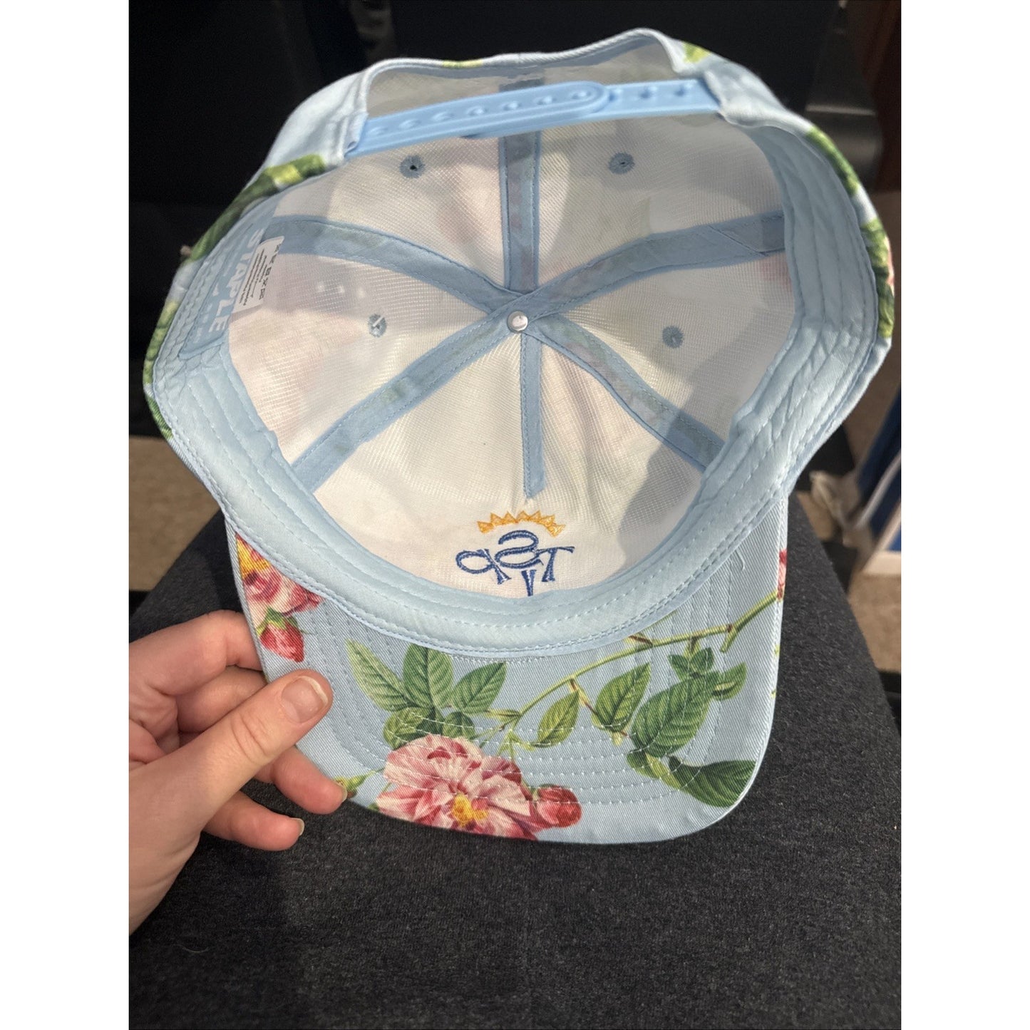Staple Pigeon Bloomfield Logo Cap Blue Floral AOP Strapback Hat 2304X7233 NWT