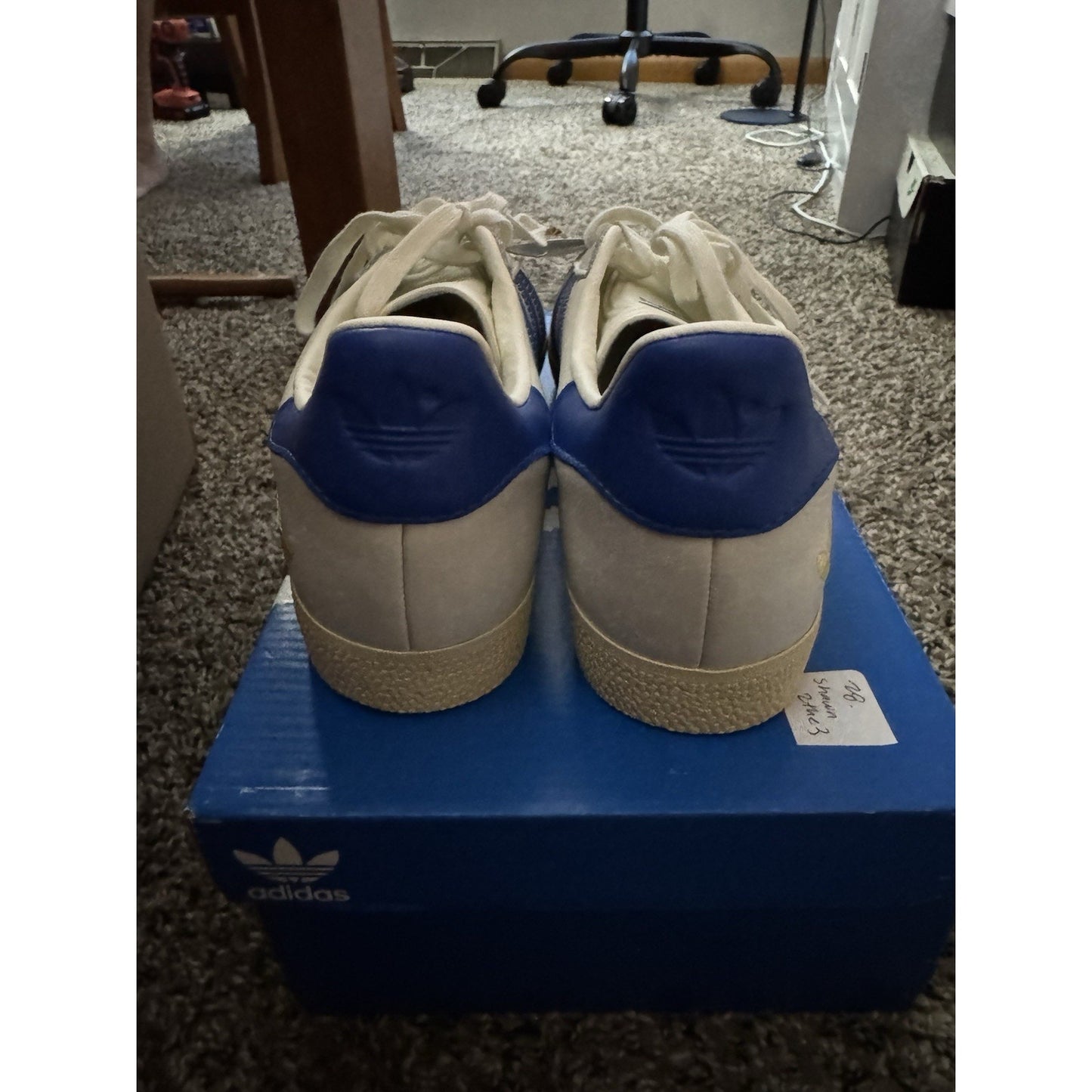 Size 9.5 Adidas Gazelle - Gazelle 'Ivory Bluebird' Shoe Palace Exclusive - IF4599 BS339