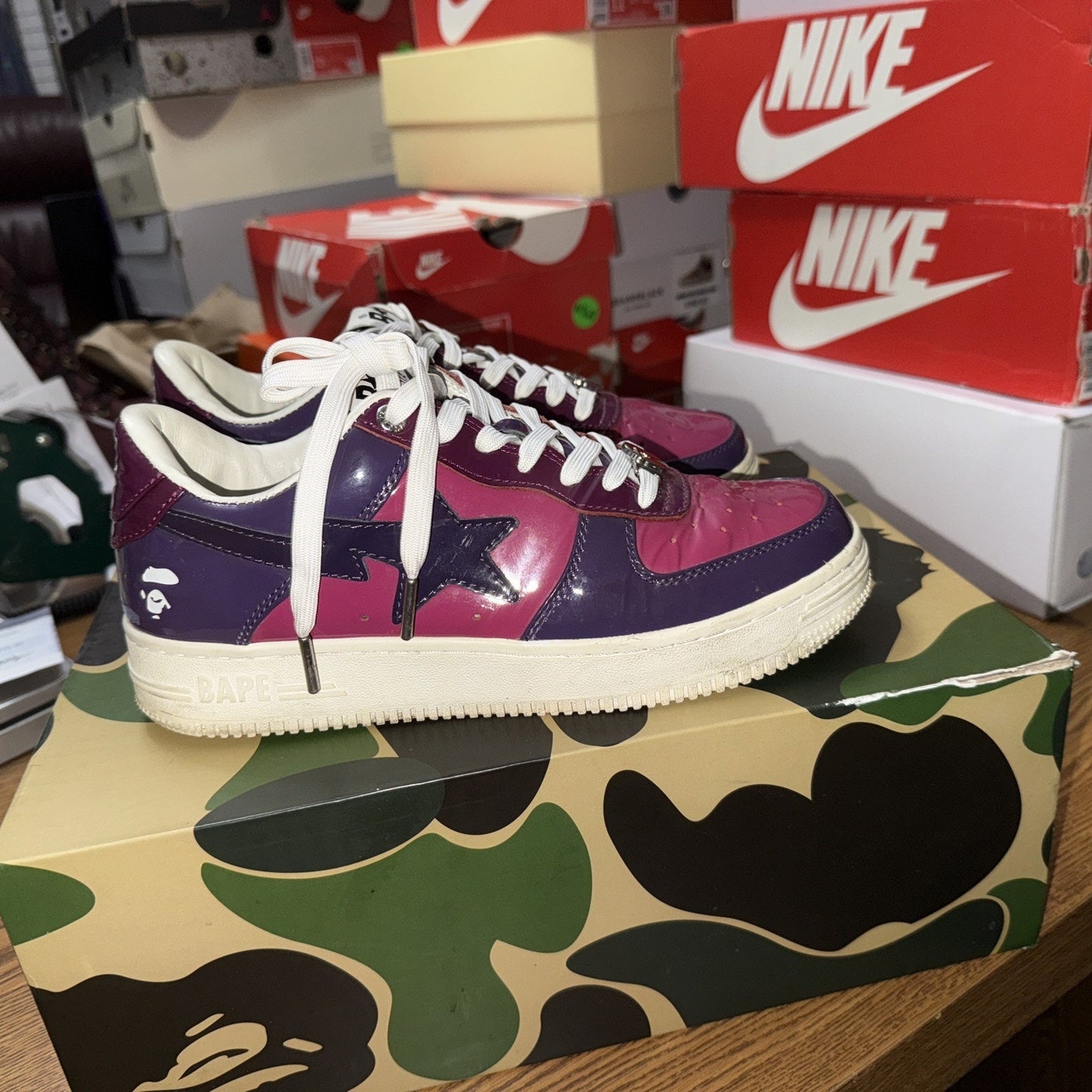 Size 7 Bape Bapesta Low Color Combo Purple Combo 10