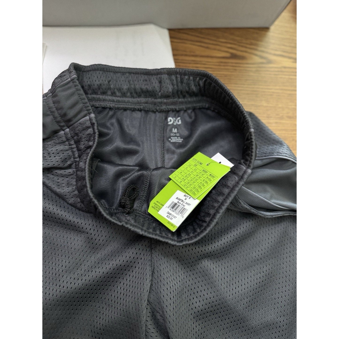 Boy's DAB13107 Athletic Fit Polyester Basketball Shorts Dark Grey M Medium