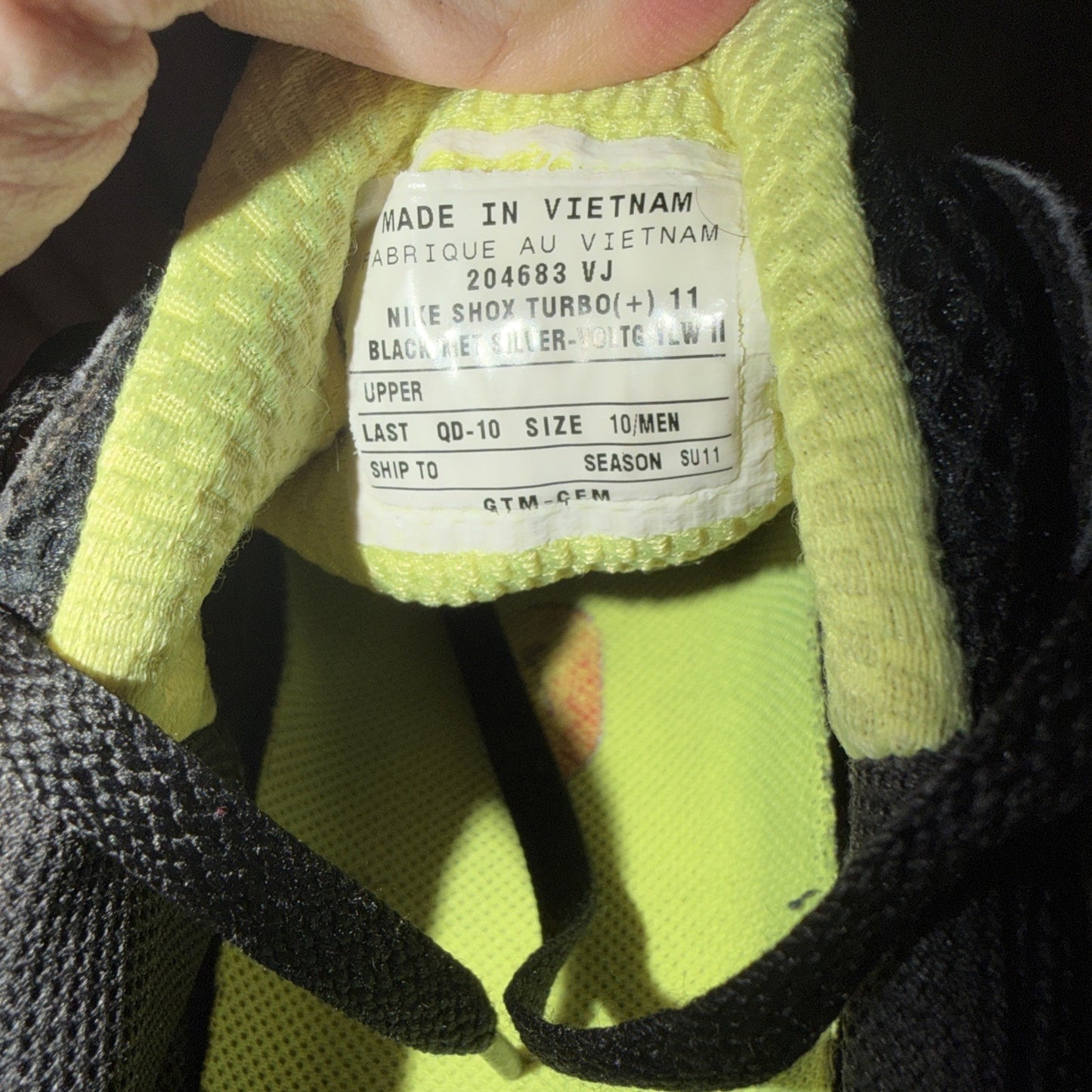 Size 10 Nike SHOX Turbo + Sample Tagged Pair