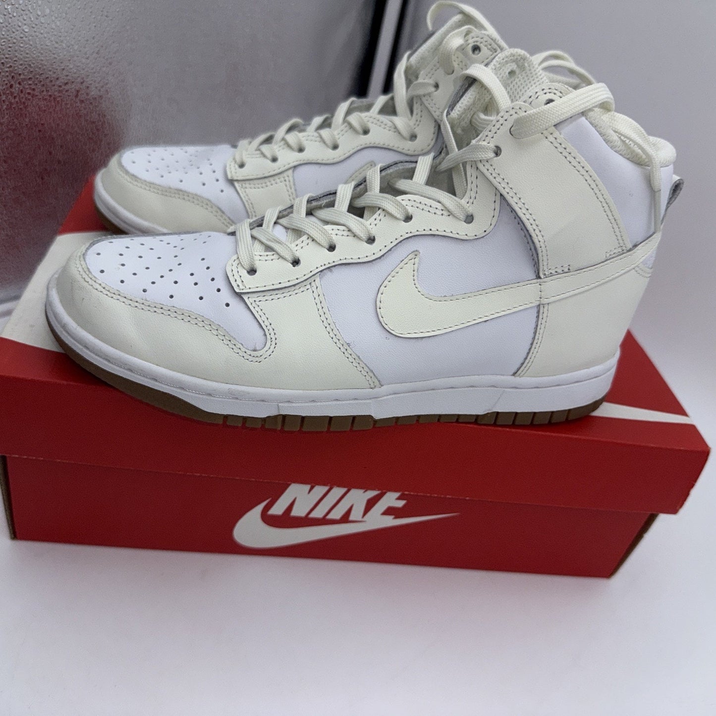 Size 7.5 - Nike Dunk High Sail Gum W