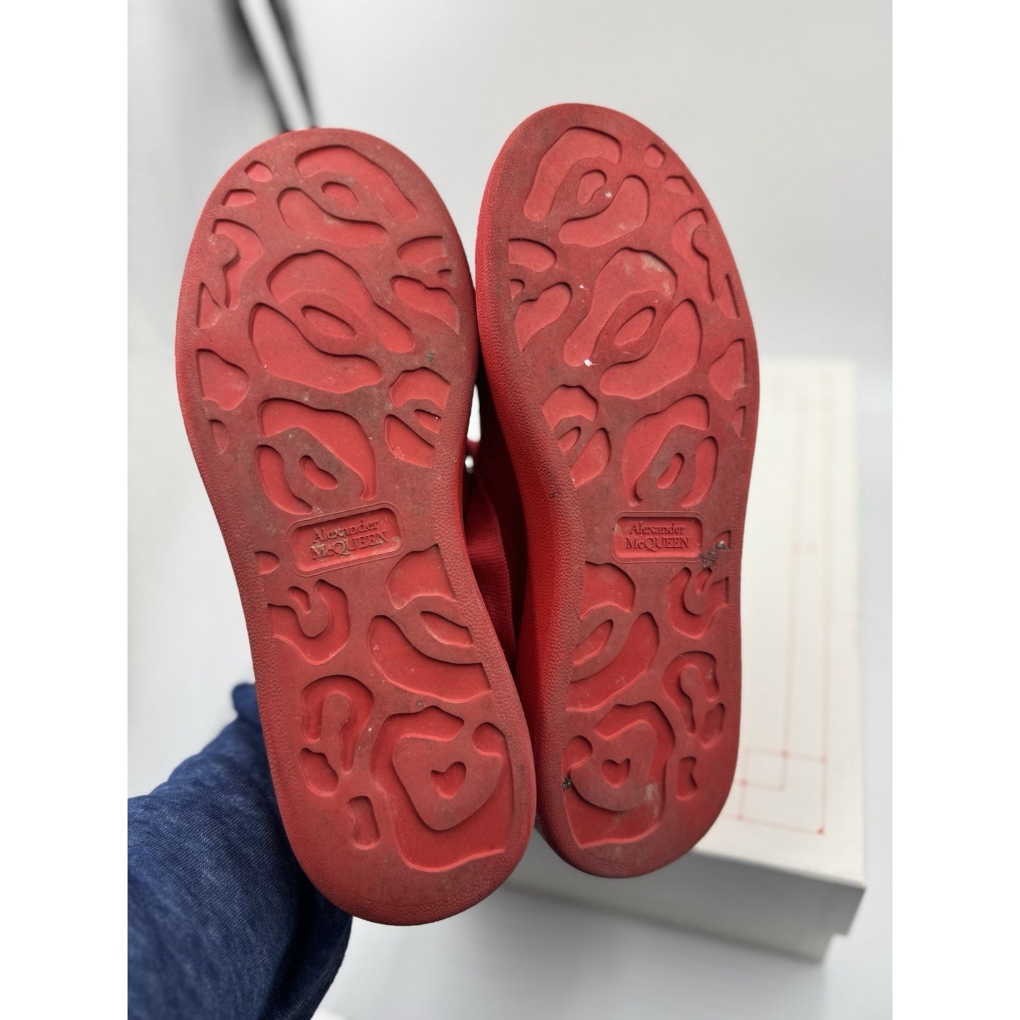 Size EU 41.5 US 8.5 - Alexander McQueen Oversized Sneaker Welsh Red Silver BS581