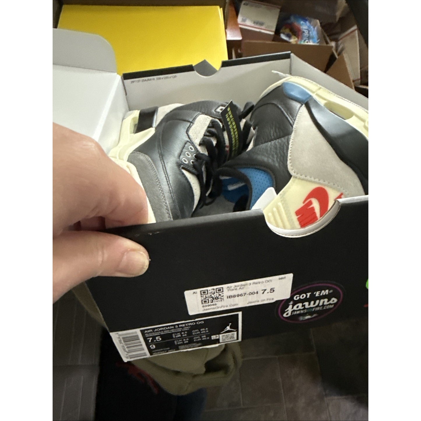 New Size 7.5 Air Jordan 3 Retro OG Rare Air Ebay Authenticated IB8967 004