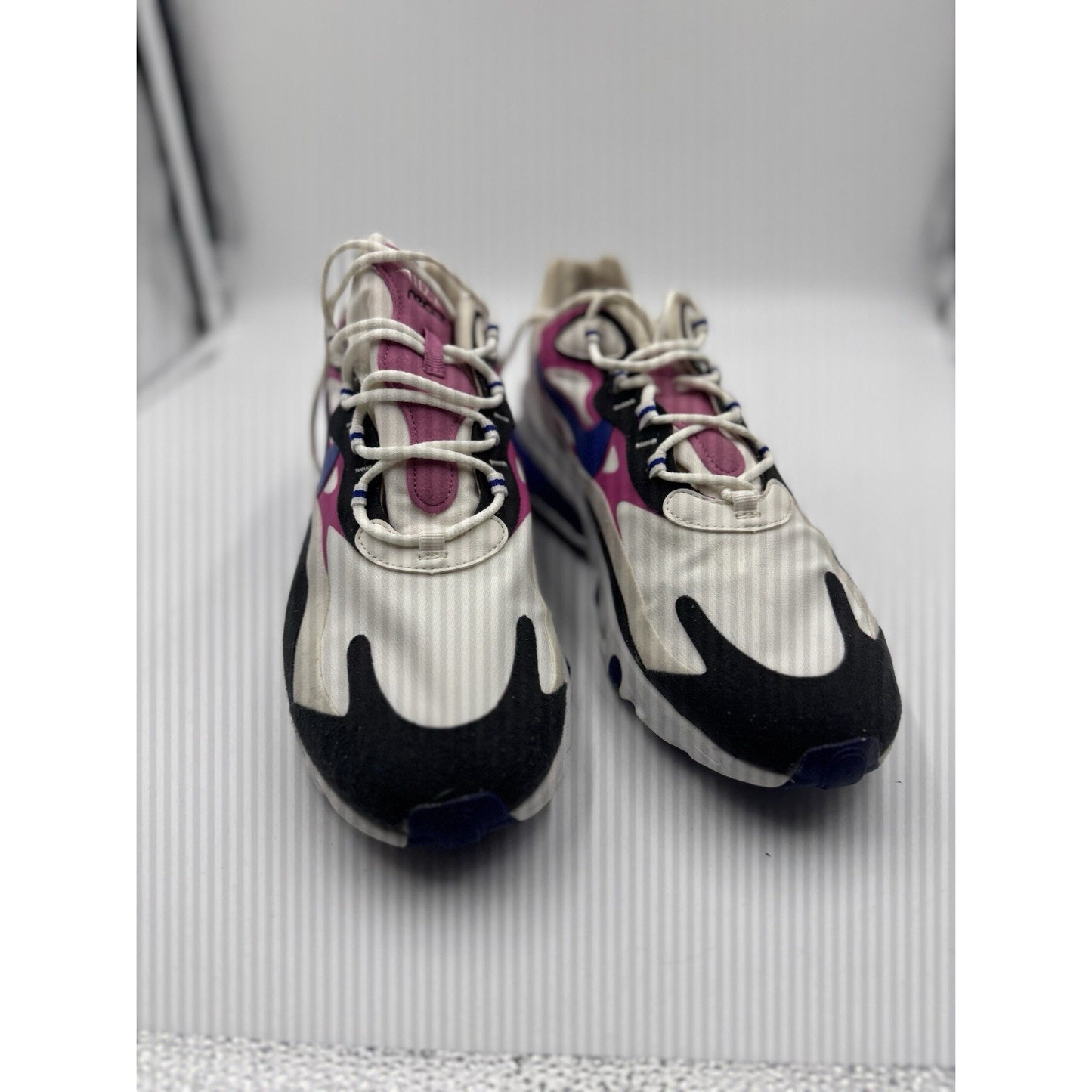 Size 12 - Nike Air Max 270 React White Fuchsia Blue W