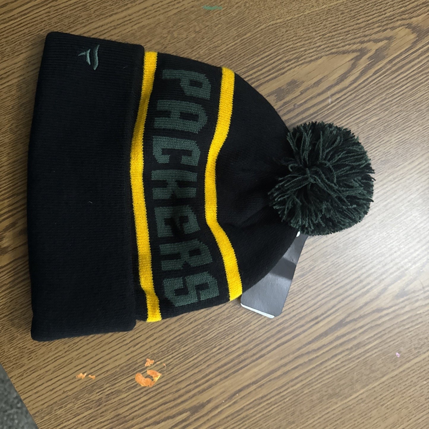 New Green Bay Packers Fanatics Eclipse Cuffed Knit Hat with Pom - Black