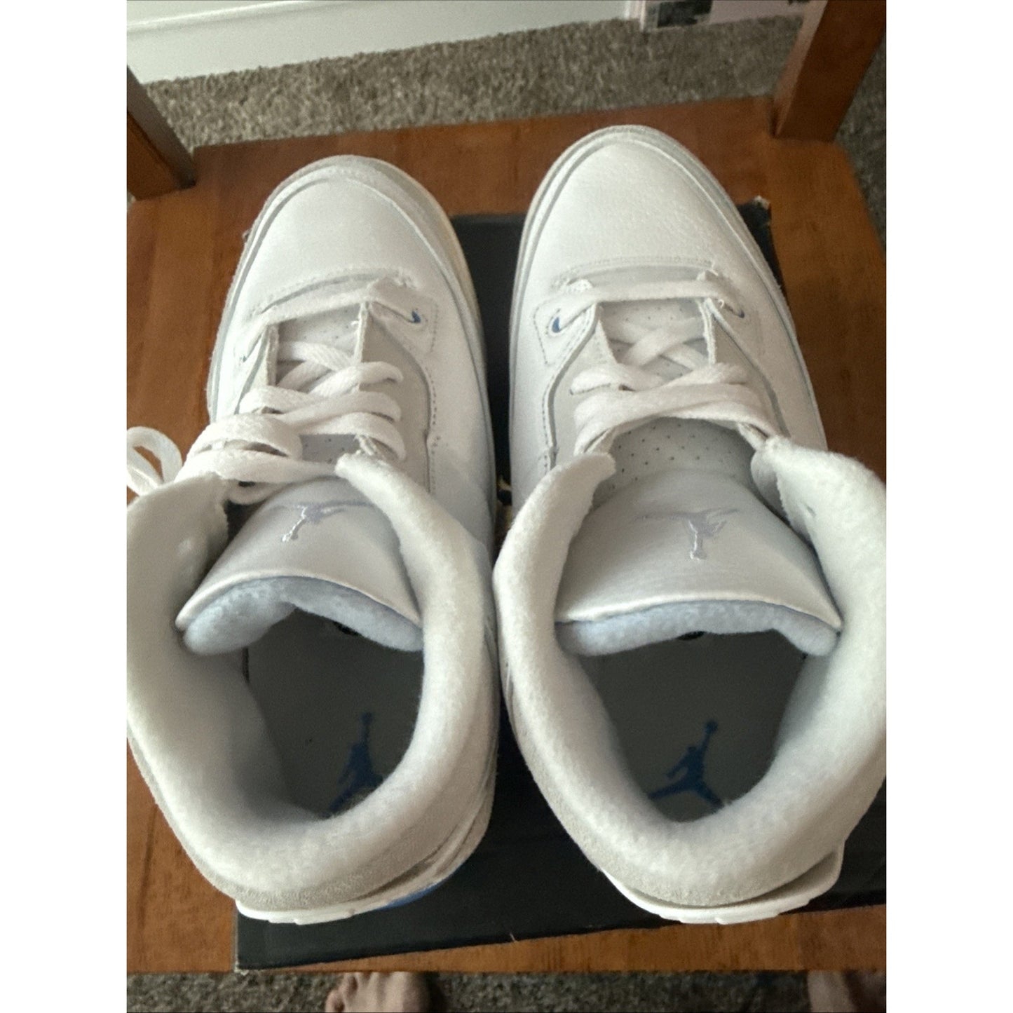 Size 2.5Y Jordan 3 Retro "Lucky Shorts" Summit Wht/Blue (DM0966 101) BS143
