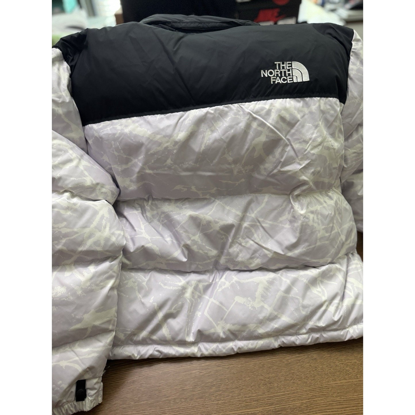 The North Face 1996 Retro Nuptse Print Quilted Down Jacket Women's/Plus 2X/Lilac