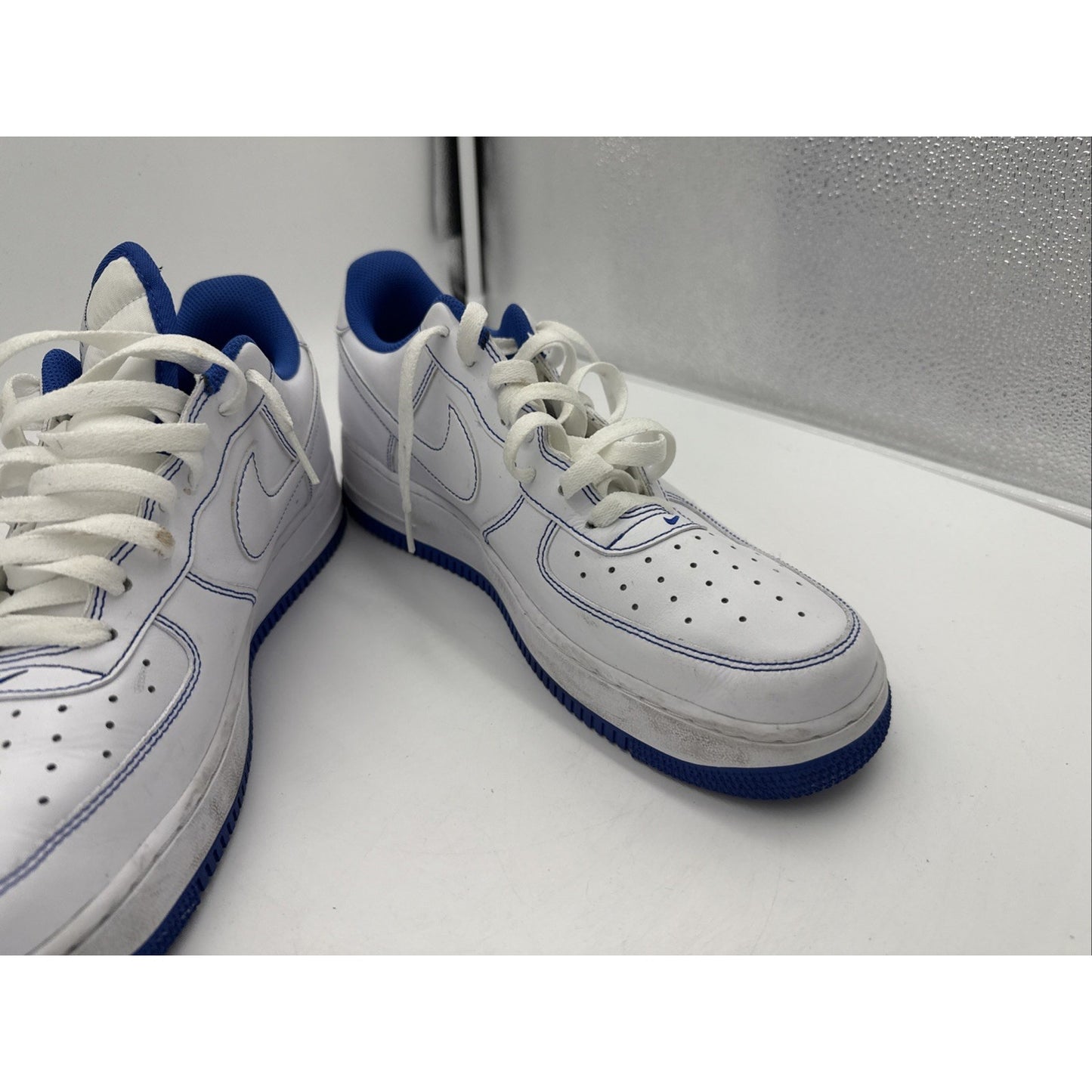 Size 12 - Nike Air Force 1 '07 Contrast Stitch - White Game Royal