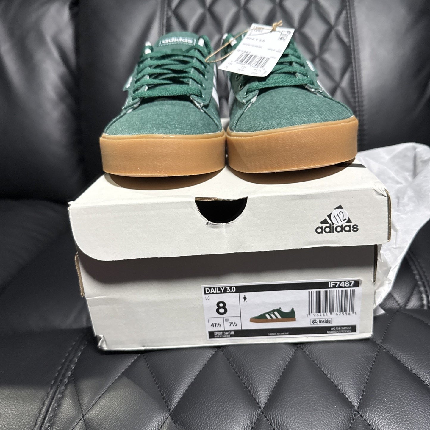 NEW Mens Size 8 Adidas Daily 3.0 “Collegiate Green Gum” Low Top Sneakers shoes BS053