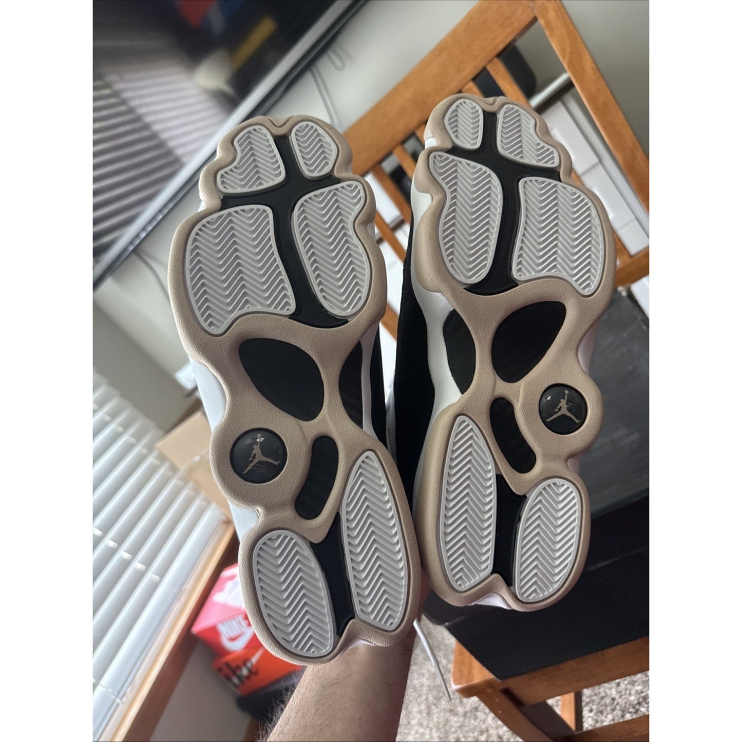 Nike Air Jordan 6 Rings Mens Size 11.5 White Fossil Stone Black 322992 112 BS232