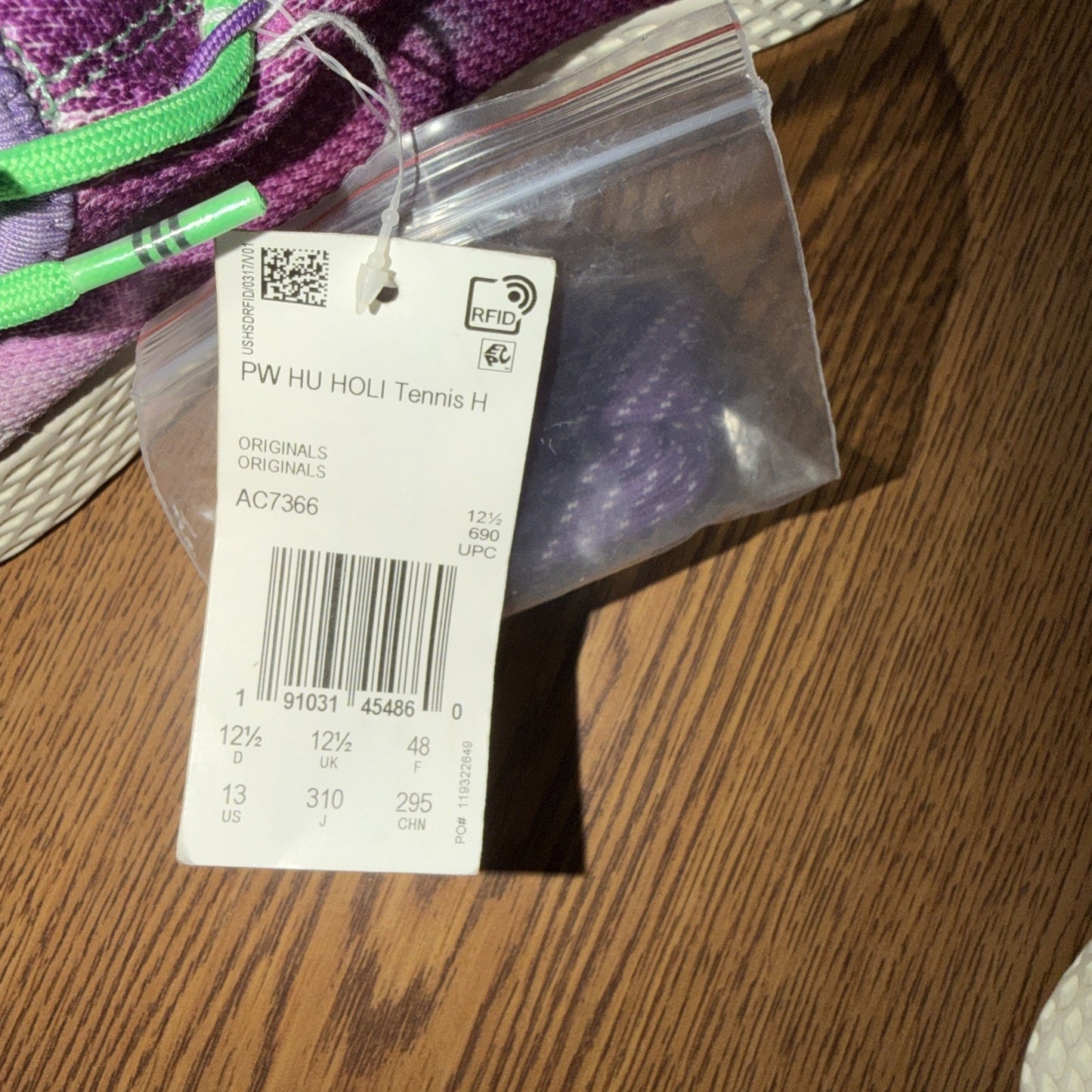 Size 12.5 - Pharrell x adidas Tennis Hu Holi Chalk Coral
