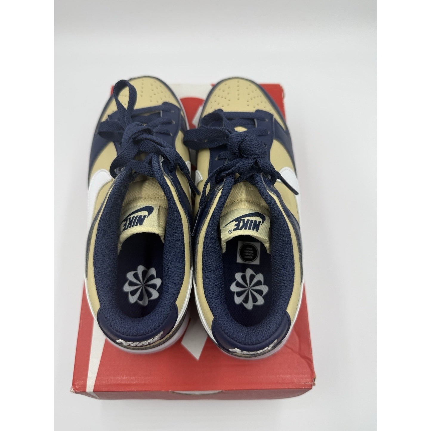 Size 6.5 - Nike Dunk Next Nature Low Navy Gold W