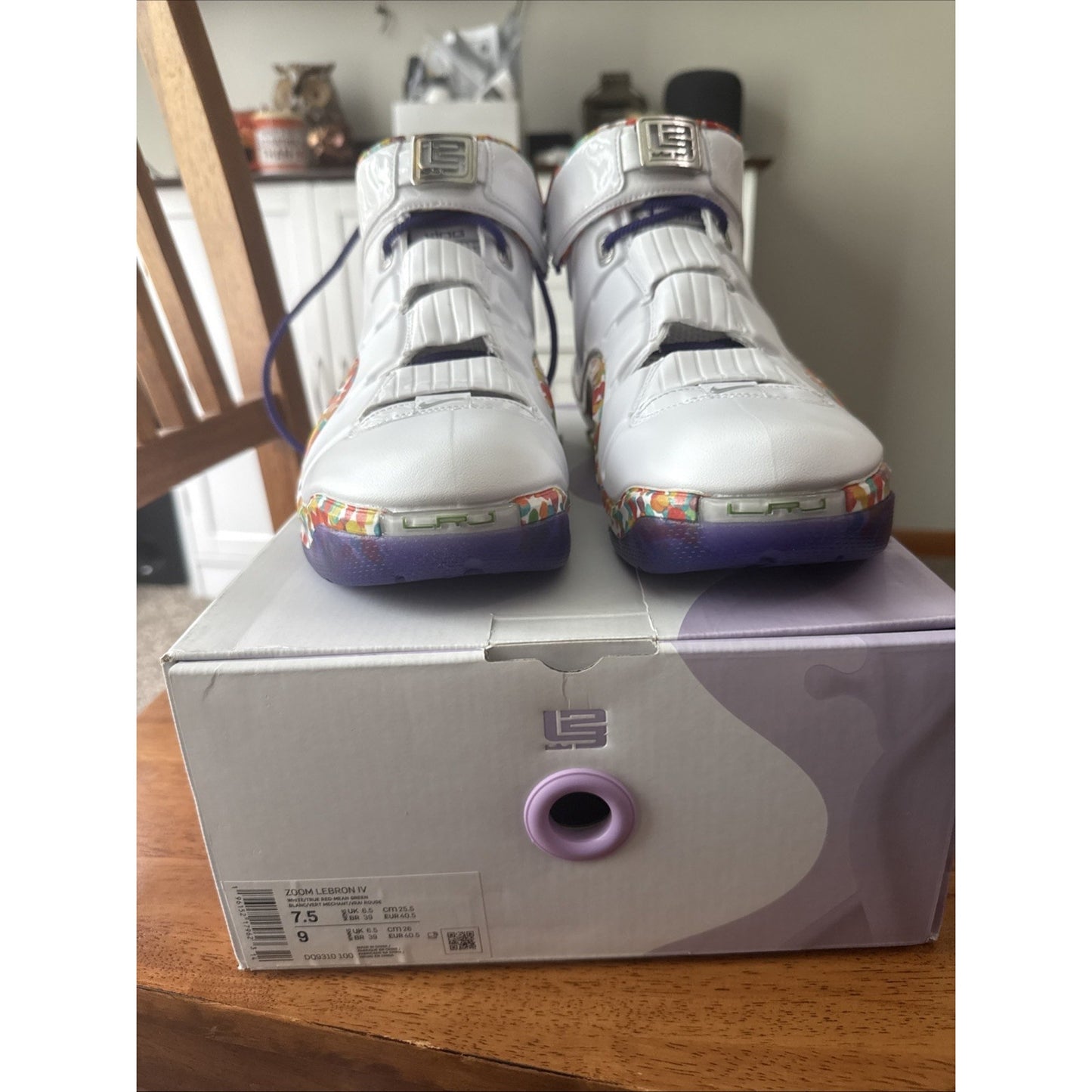 Size 7.5 Men’s 9 Women’s - Nike Zoom LeBron 4 2024 Fruity Pebbles BS068