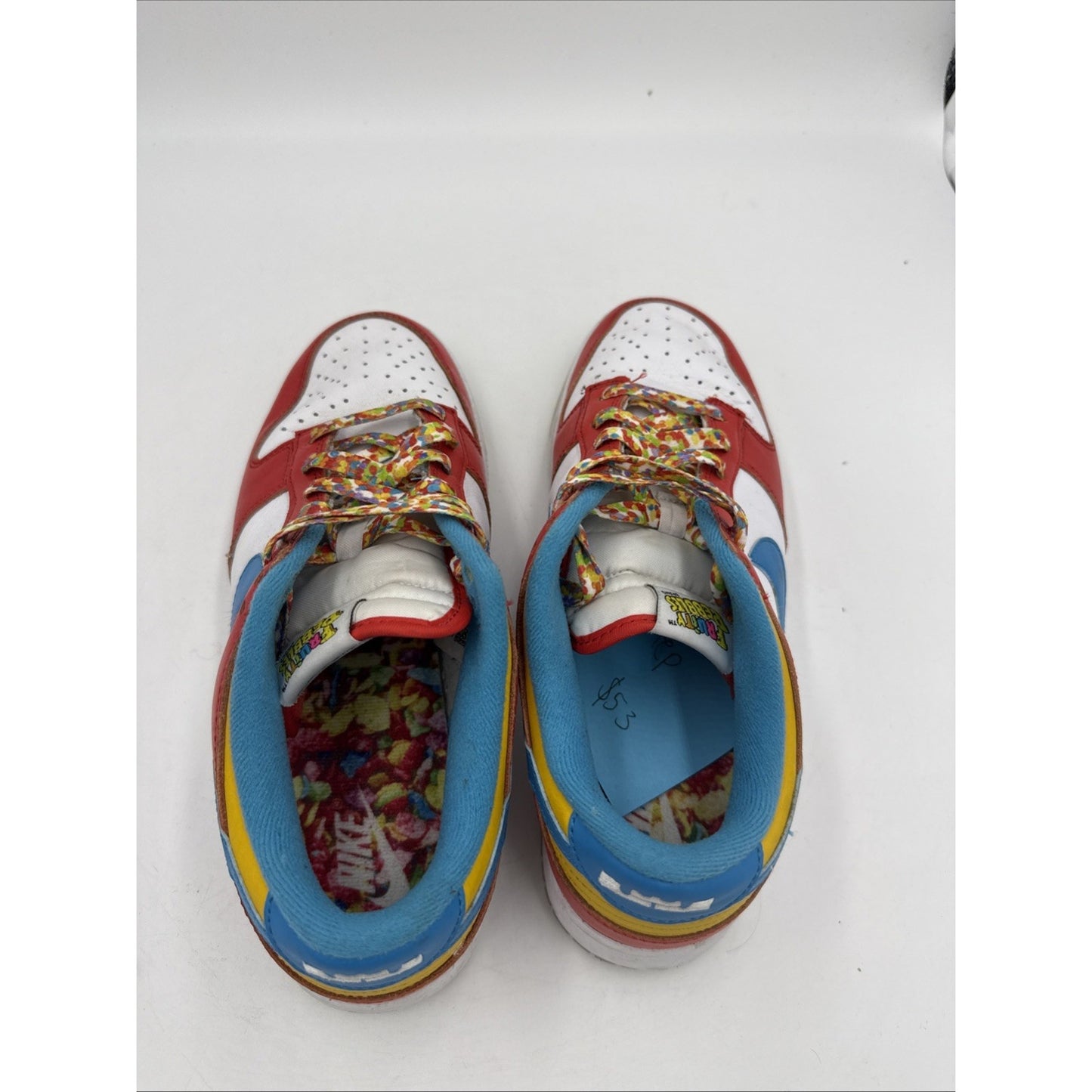Size 7.5 - Nike Dunk Low x LeBron James x Fruity Pebbles Red