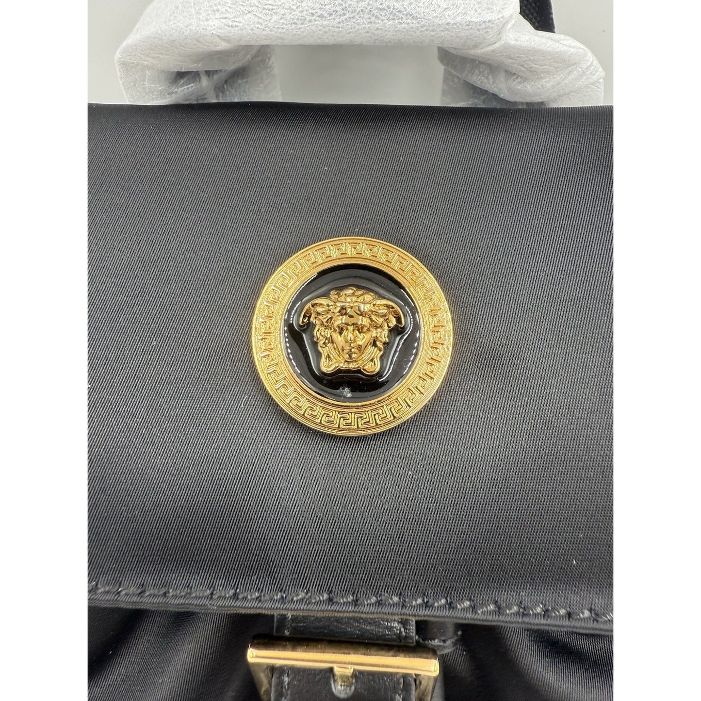 Versace Mini Nylon Medusa Drawstring Backpack Bag