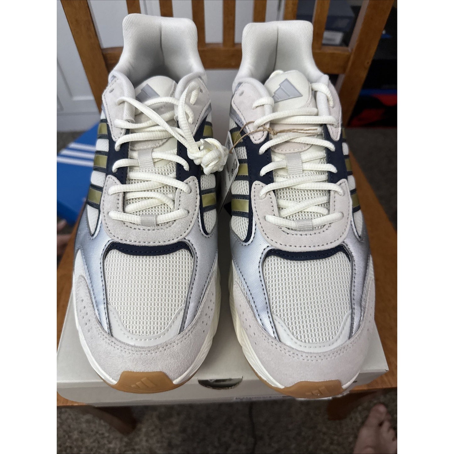 Size 12 Adidas CrazyChaos 2000 Off White Silver Legend Ink Shoes IG435 BS154