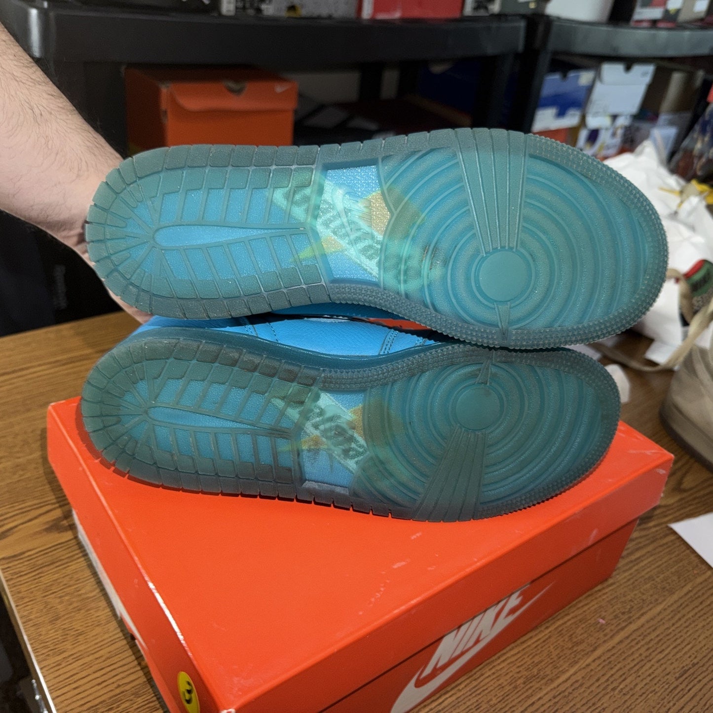 Jordan 1 Nike Retro Gatorade Blue Lagoon Shoes Sneakers Size 5Y AJ6000-455