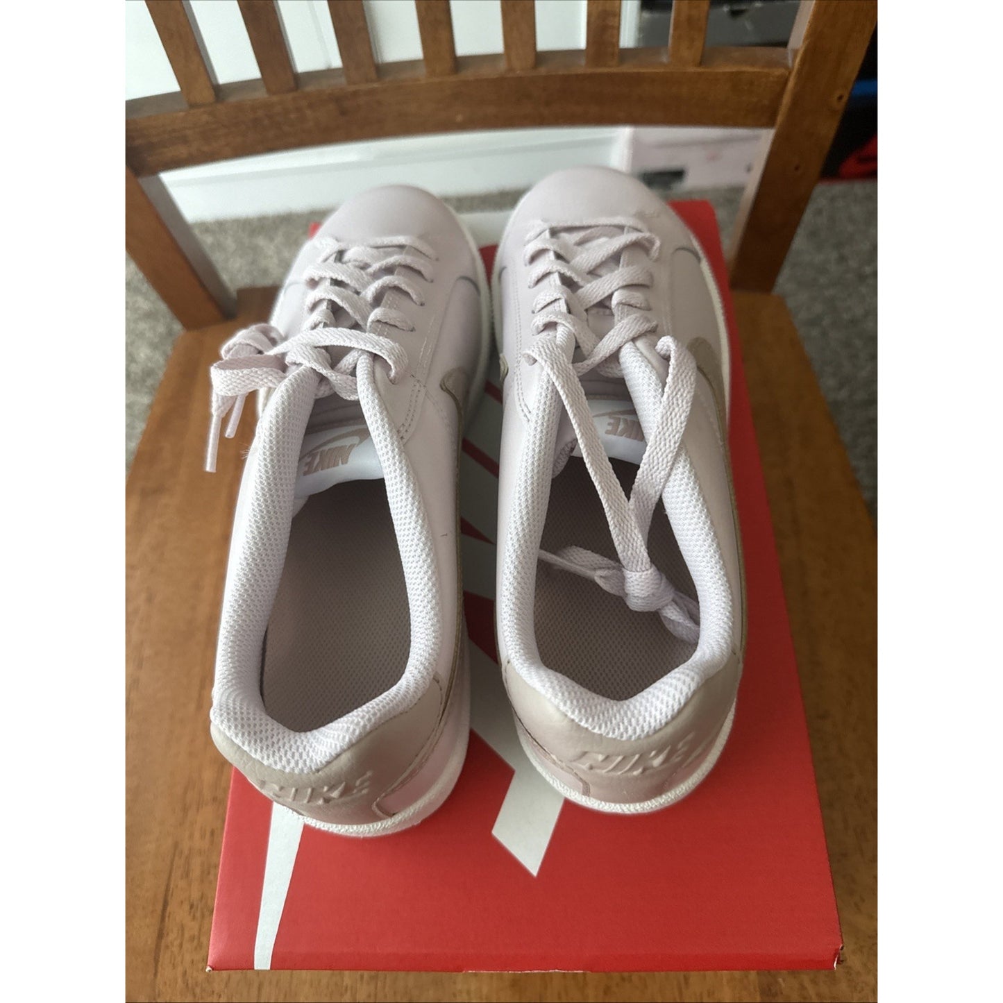 Nike Women's Court Royale Leather Shoes Barely Rose Pink Stone White Size 10 BS139