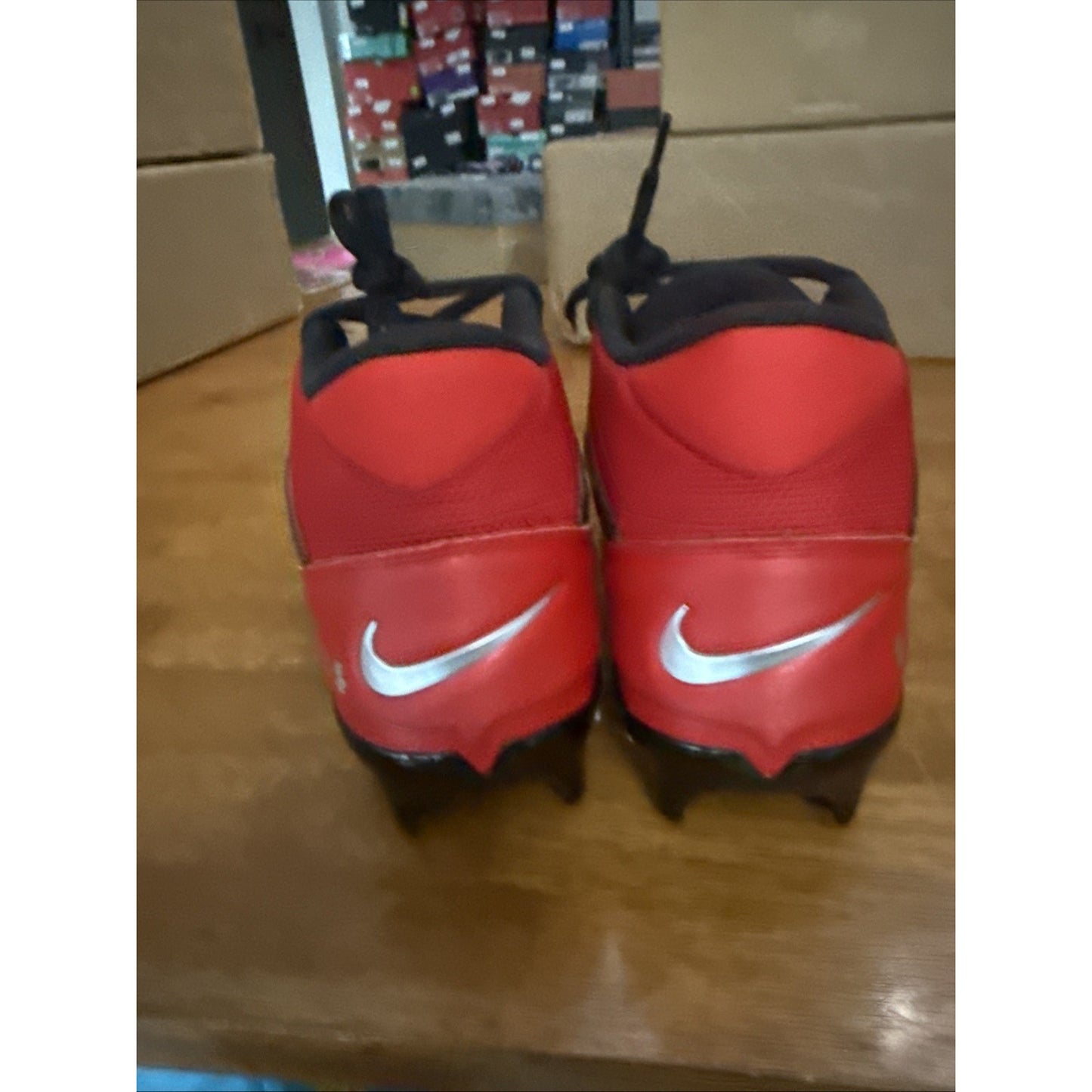 New Nike Mens Alpha Menace Pro 4 Football Cleats Red/White Size 12 NBS104
