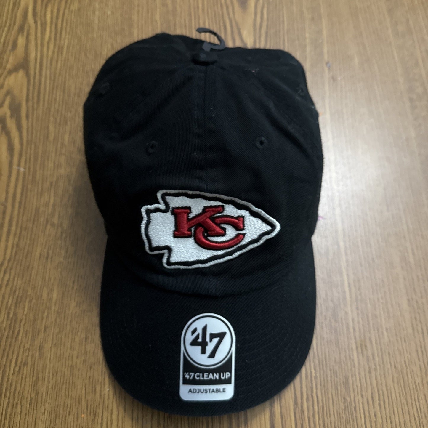 NEW '47 Brand Kansas City Chiefs Hat '47 CLEAN UP Adjustable One Size Black