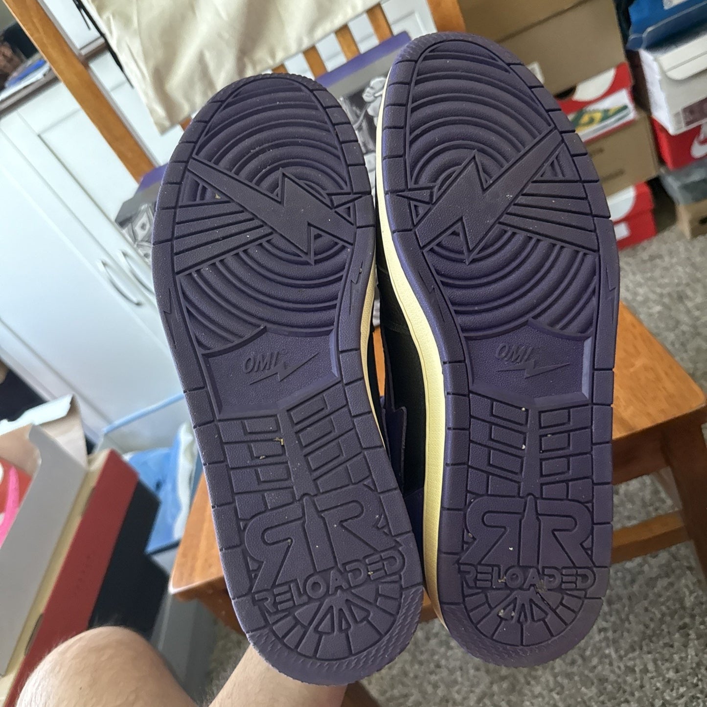 Size 15 Omi Reloaded High Black Purple Shoes BS201