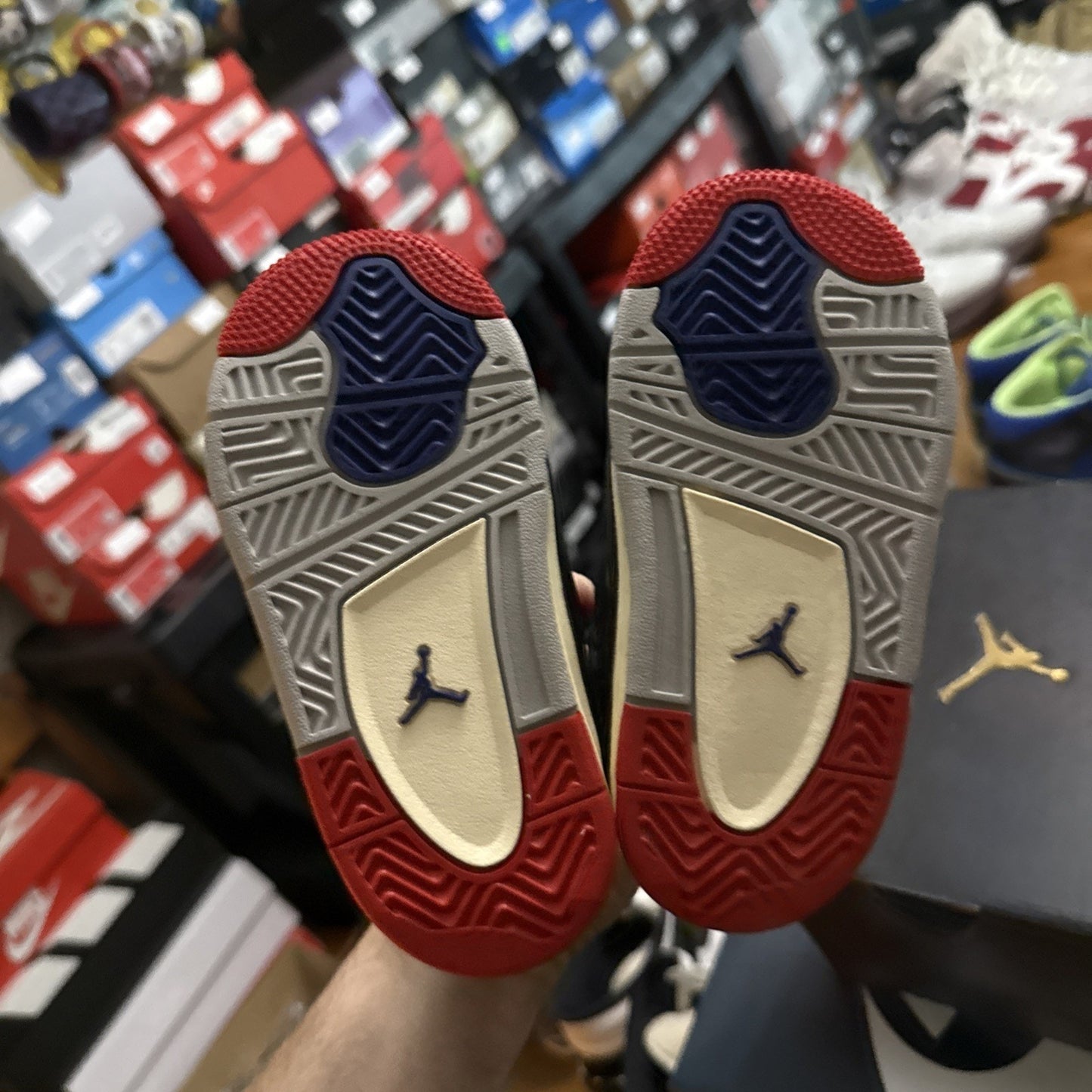 Toddler's Jordan 4 Retro OG Black/Fire Red-Deep Royal Blue (IB4387 003)