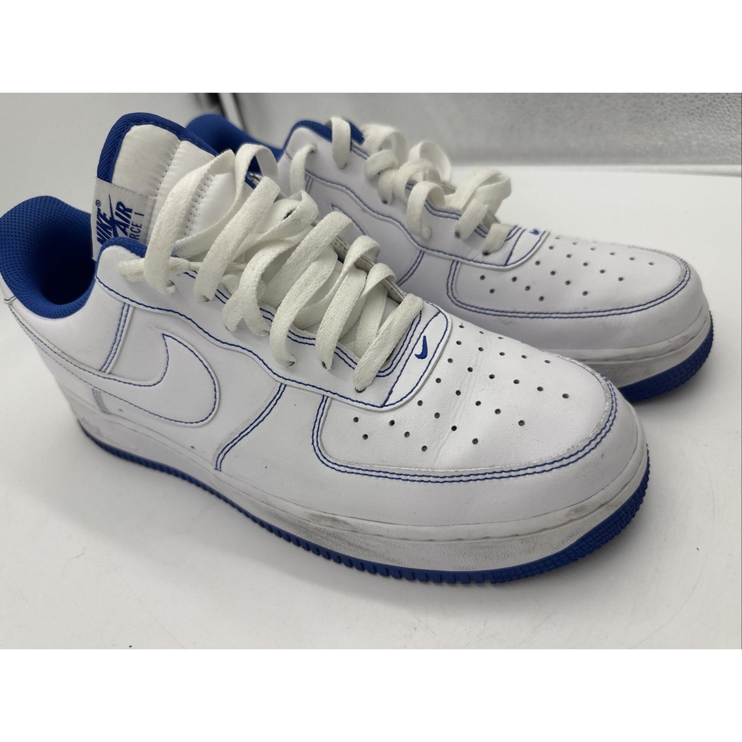 Size 12 - Nike Air Force 1 '07 Contrast Stitch - White Game Royal