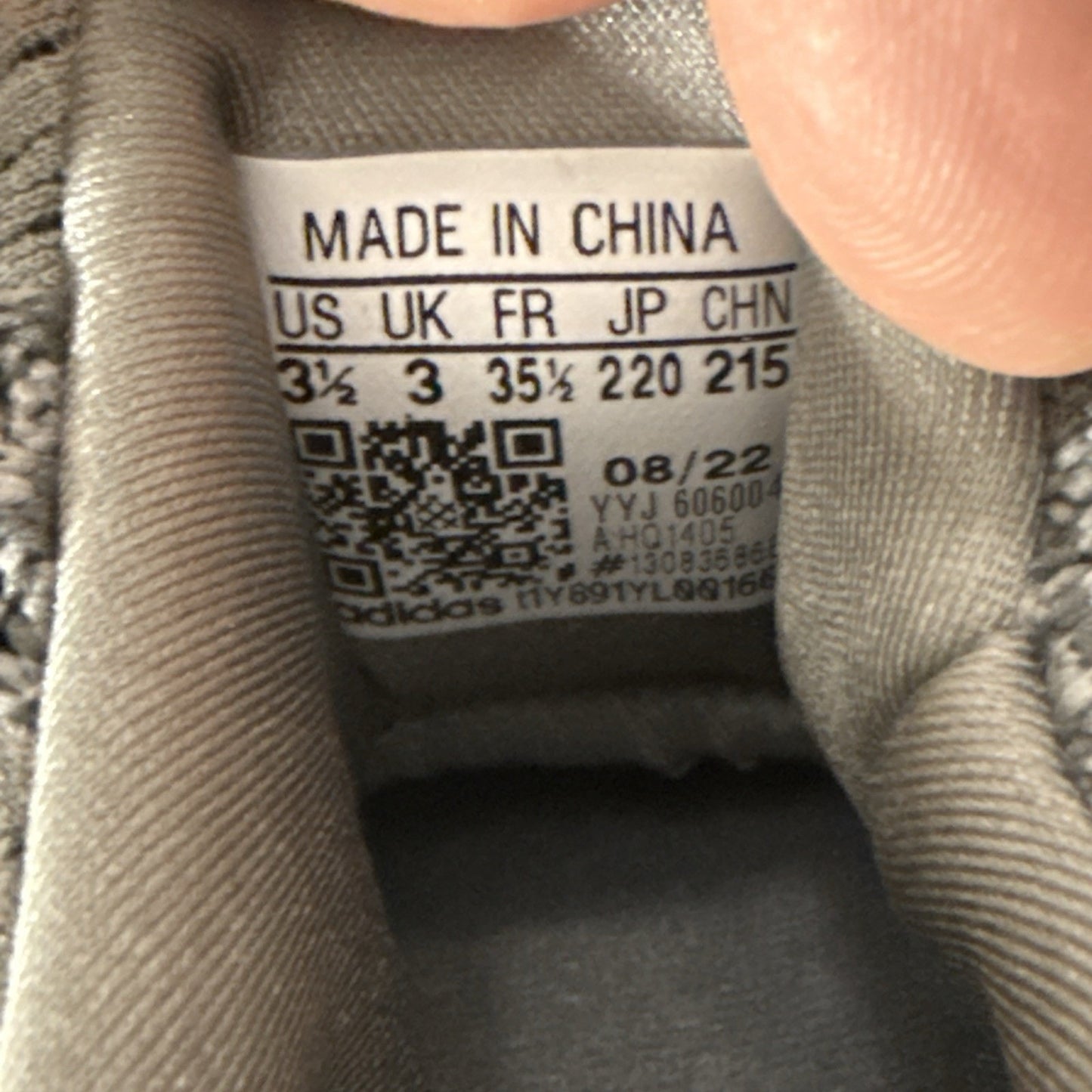 Size 3.5 Adidas Ultraboost 1.0 Grey HQ1405