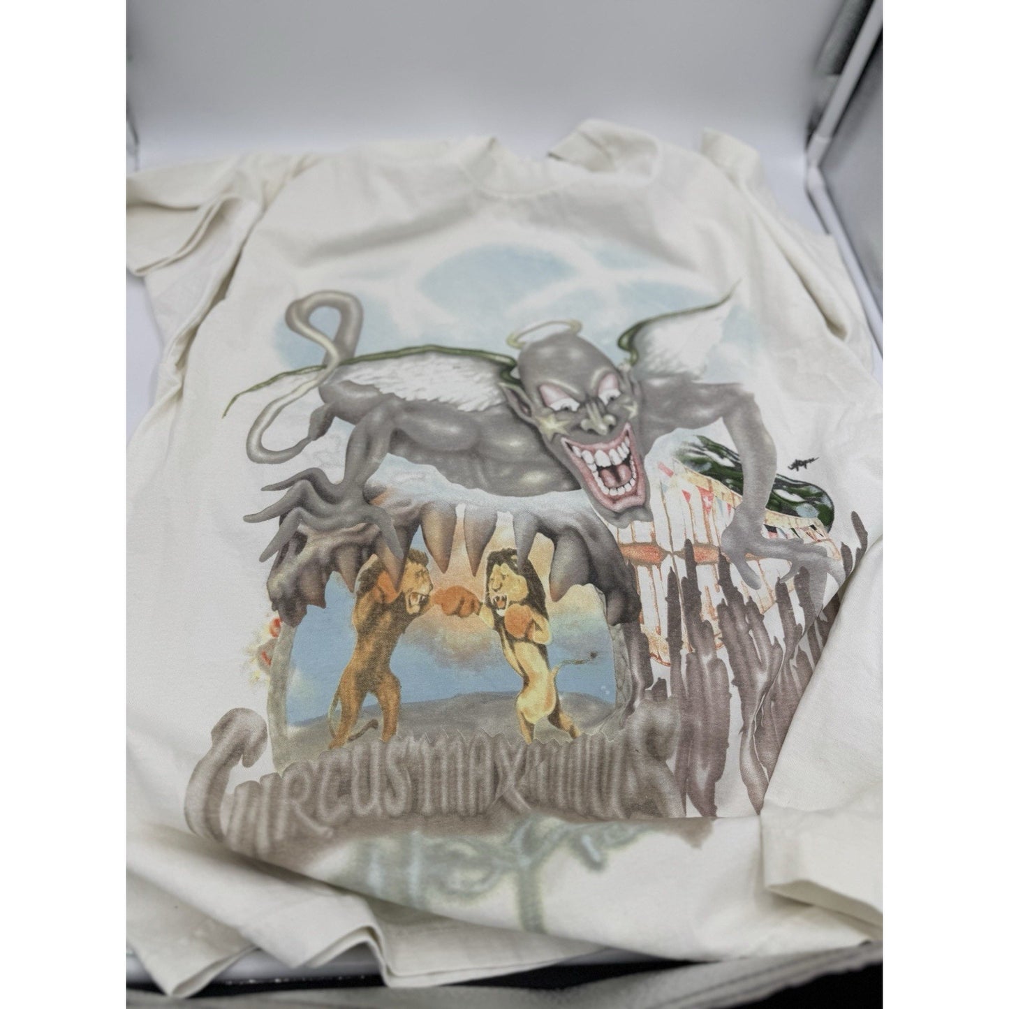 Travis Scott Utopia Album Tour Skitzo Circus Maximus 2023 Tee White Size Large