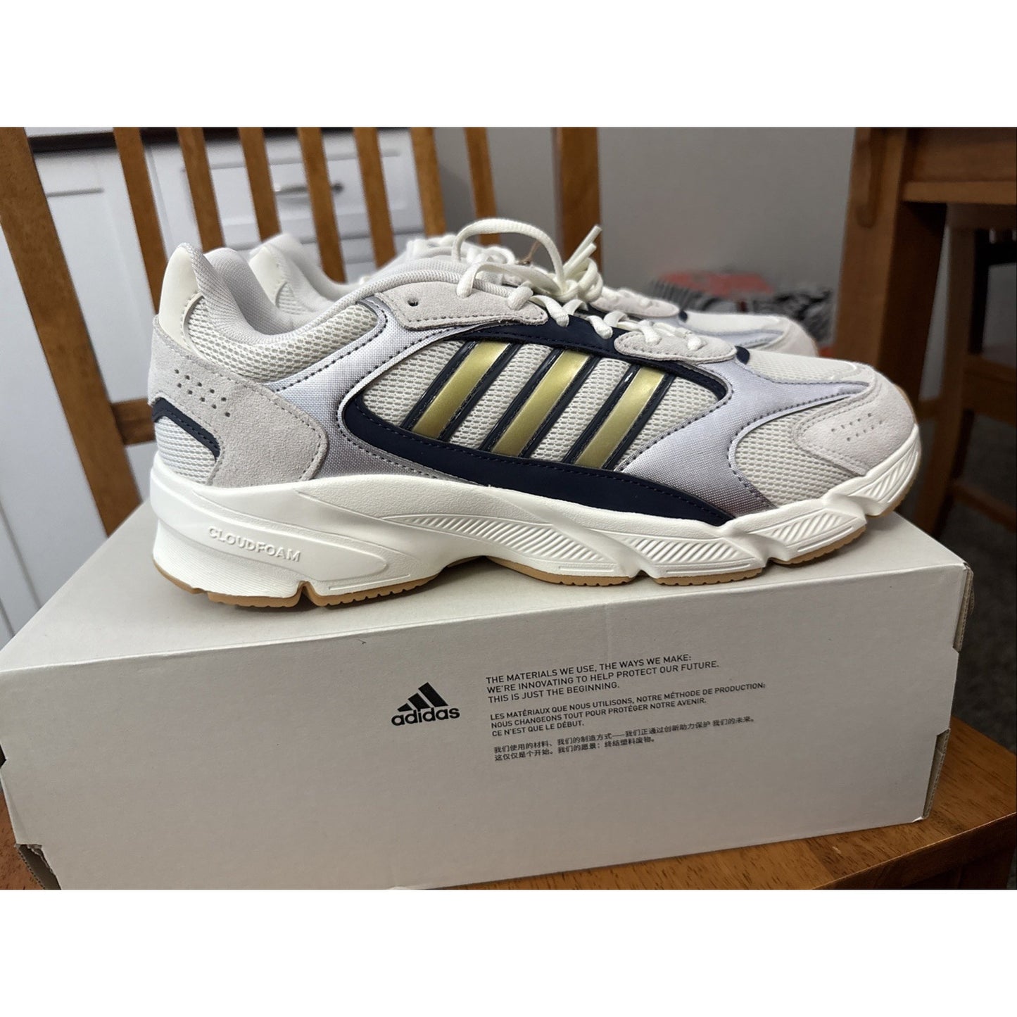 Size 12 Adidas CrazyChaos 2000 Off White Silver Legend Ink Shoes IG435 BS154