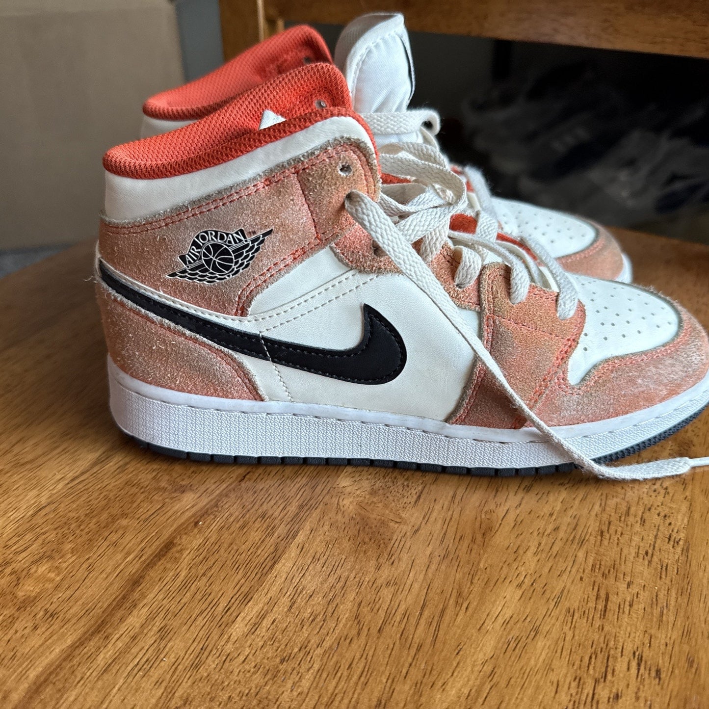 Size 5.5 (GS) - Jordan 1 SE Mid Orange Suede NBS015
