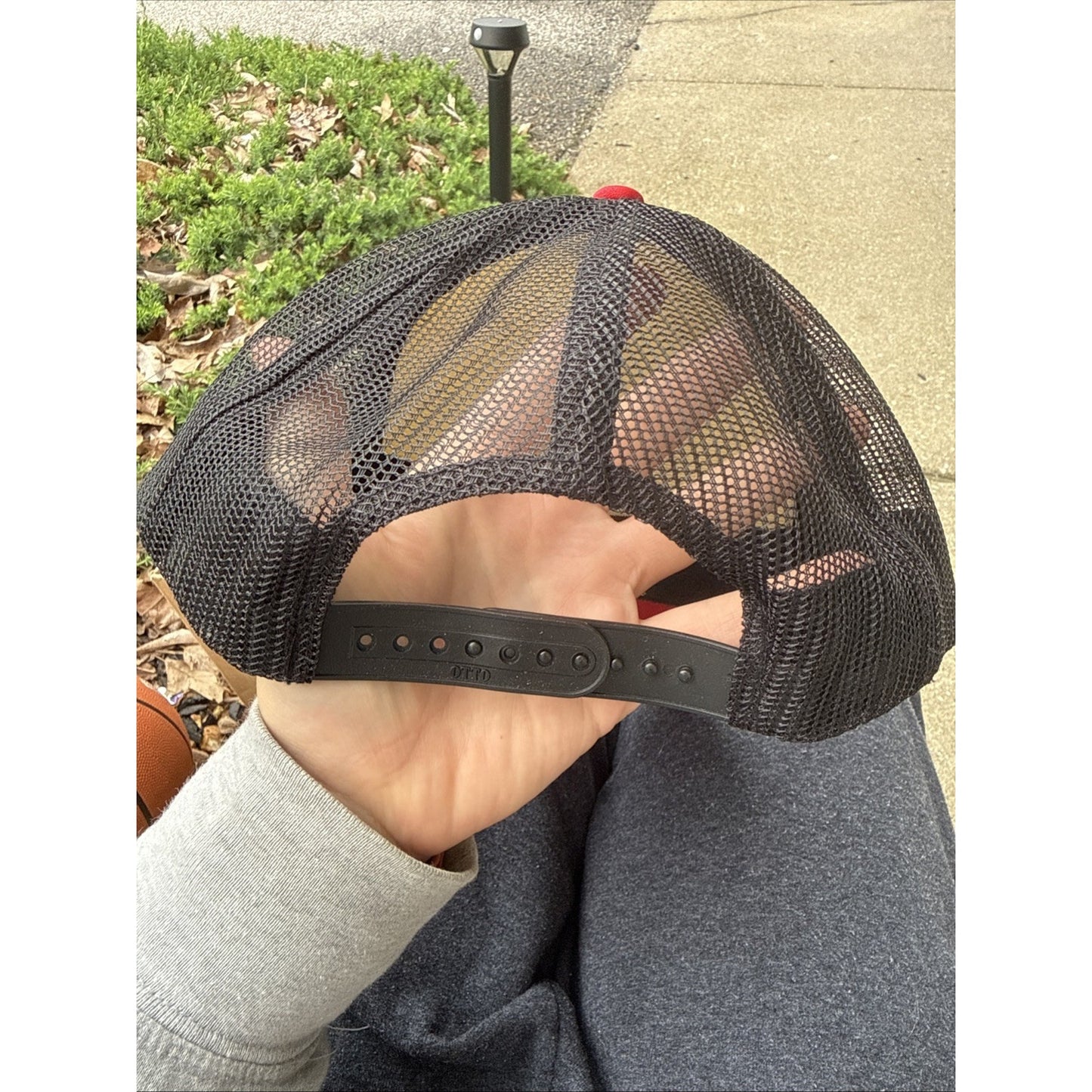 Buck City Sammies Hat White Red Snapback Mesh