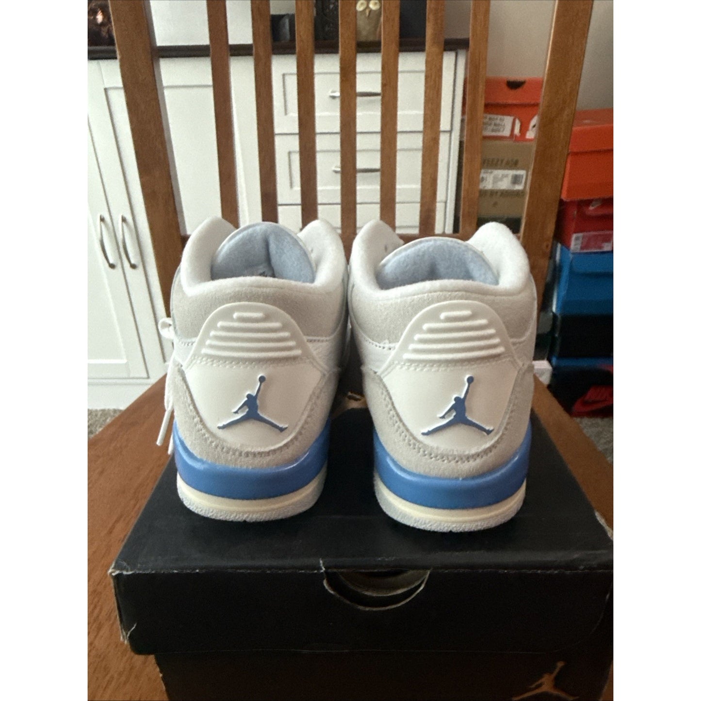Size 2.5Y Jordan 3 Retro "Lucky Shorts" Summit Wht/Blue (DM0966 101) BS143