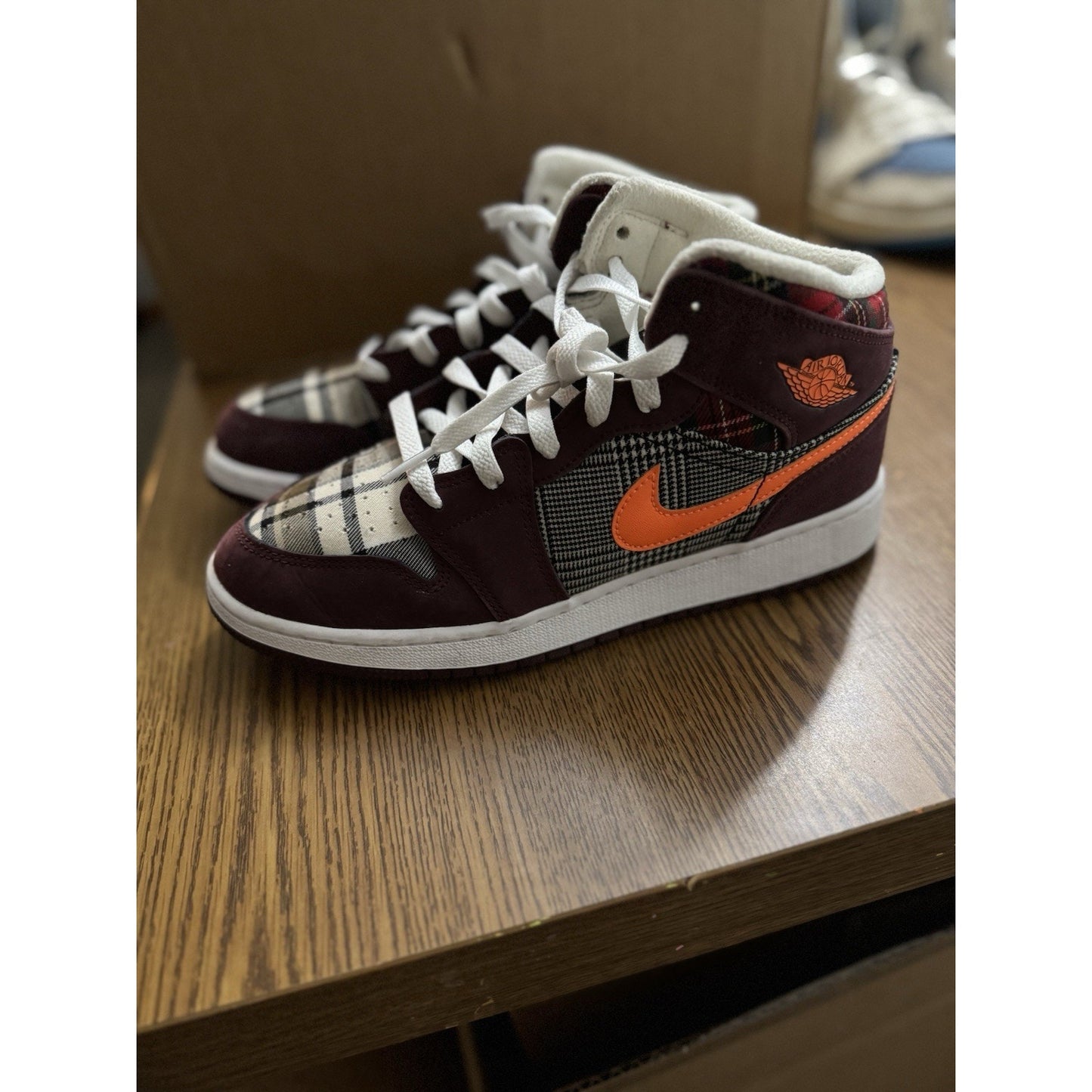Size 6.5 (GS) - Jordan 1 Mid SE Plaid NBS90